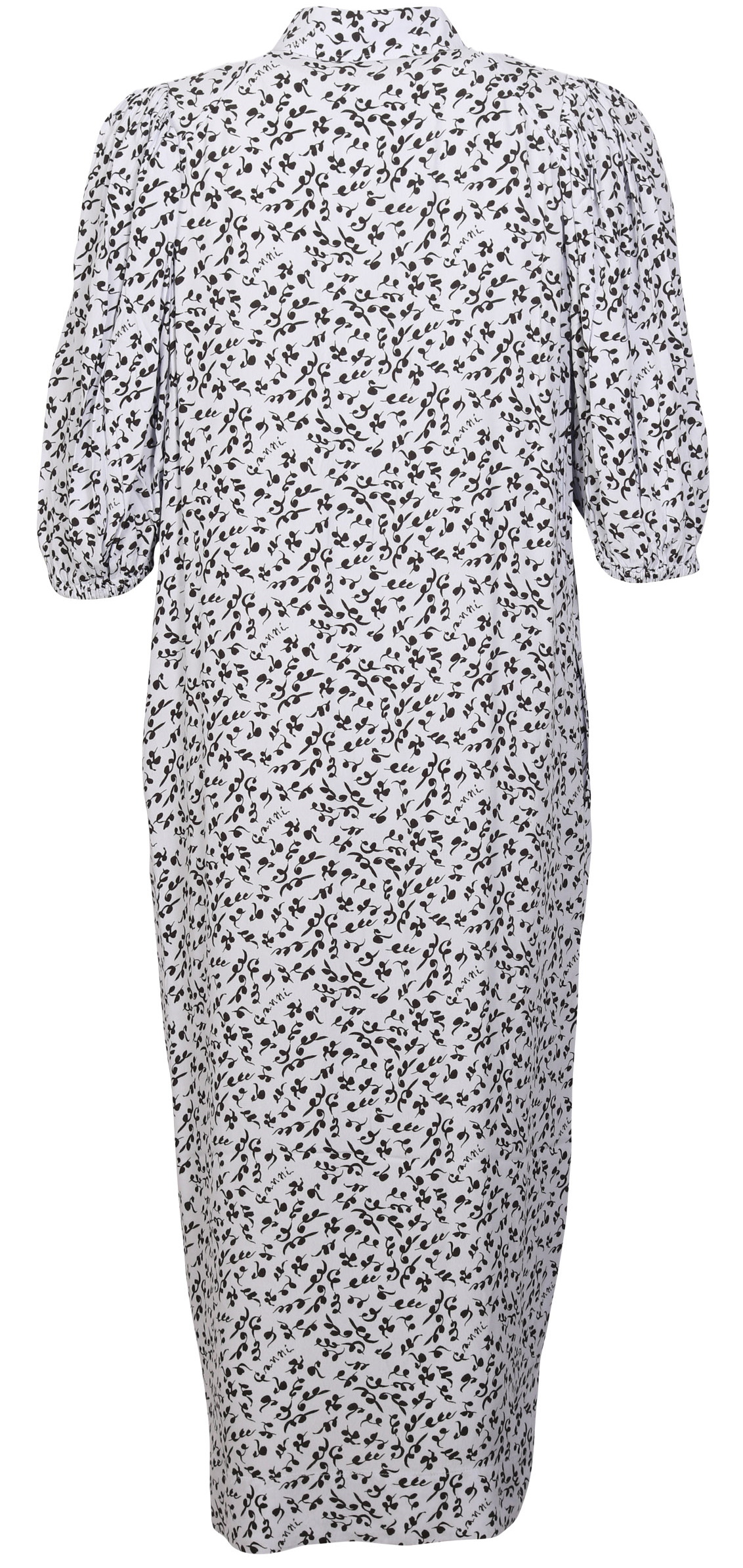 Ganni Crepe Shirt Dress Light Blue Printed