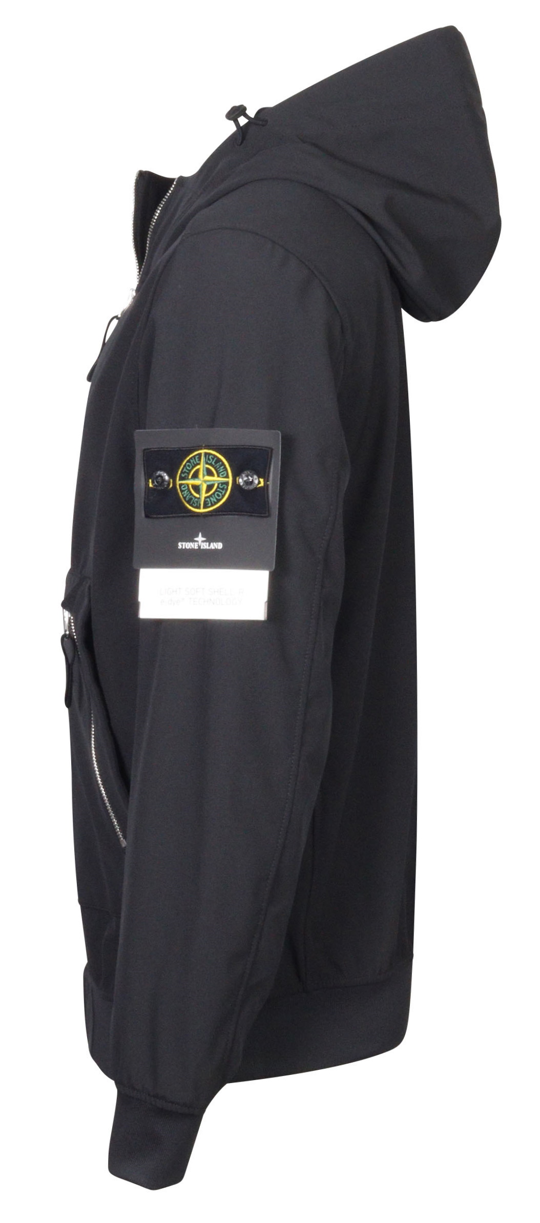 Stone Island Hooded Light Soft Shell Jacket Black E-Dye Technologie