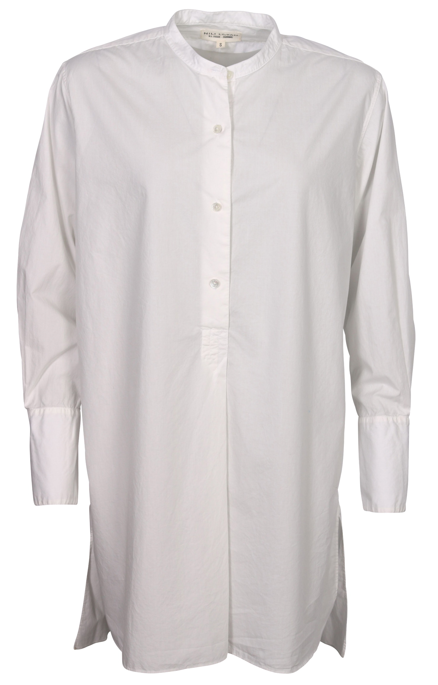Nili Lotan Cotton Tunic Blouse Loria White XS