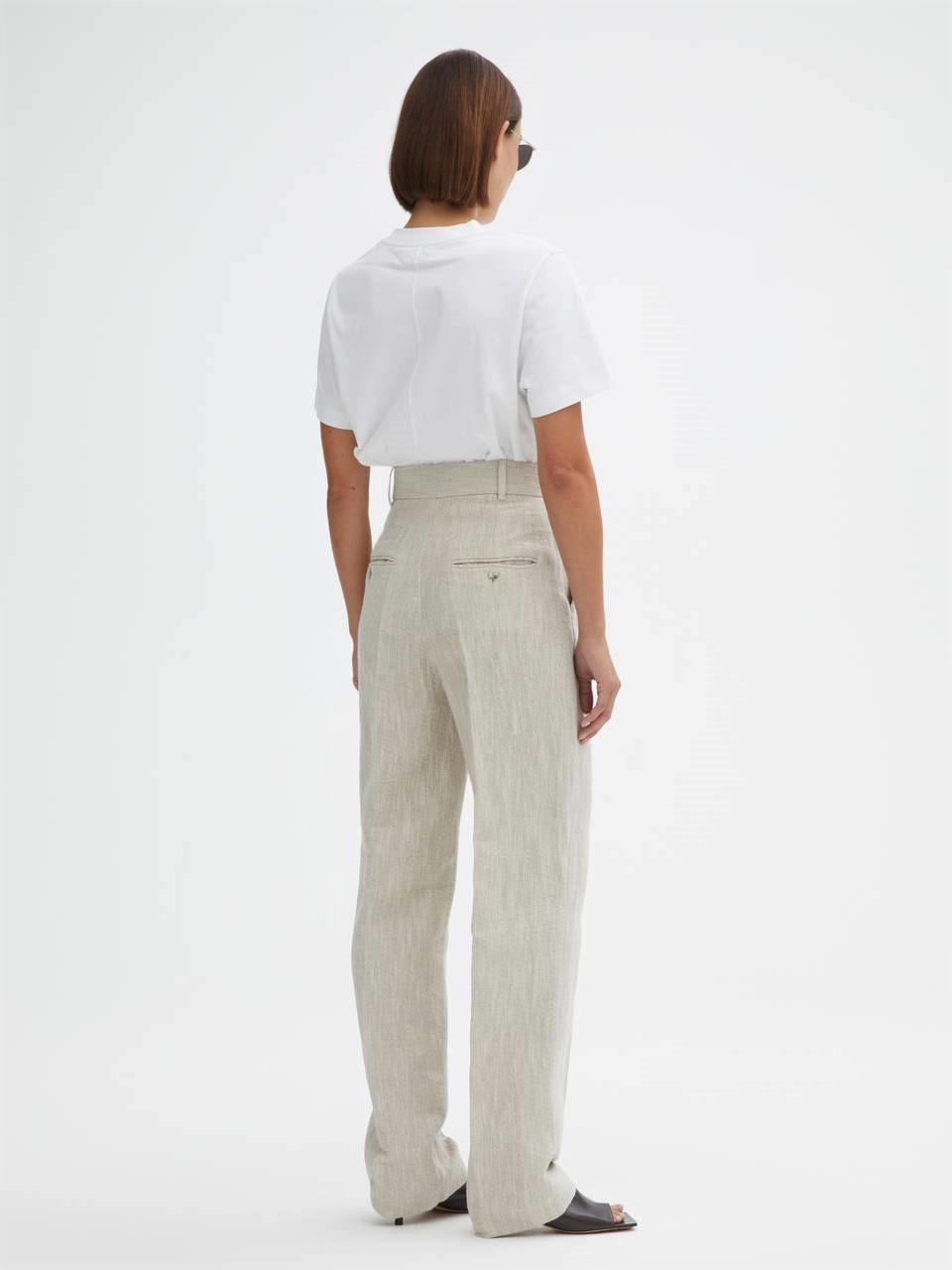 DAGMAR Slim Suit Trouser in Light Sand Beige 38