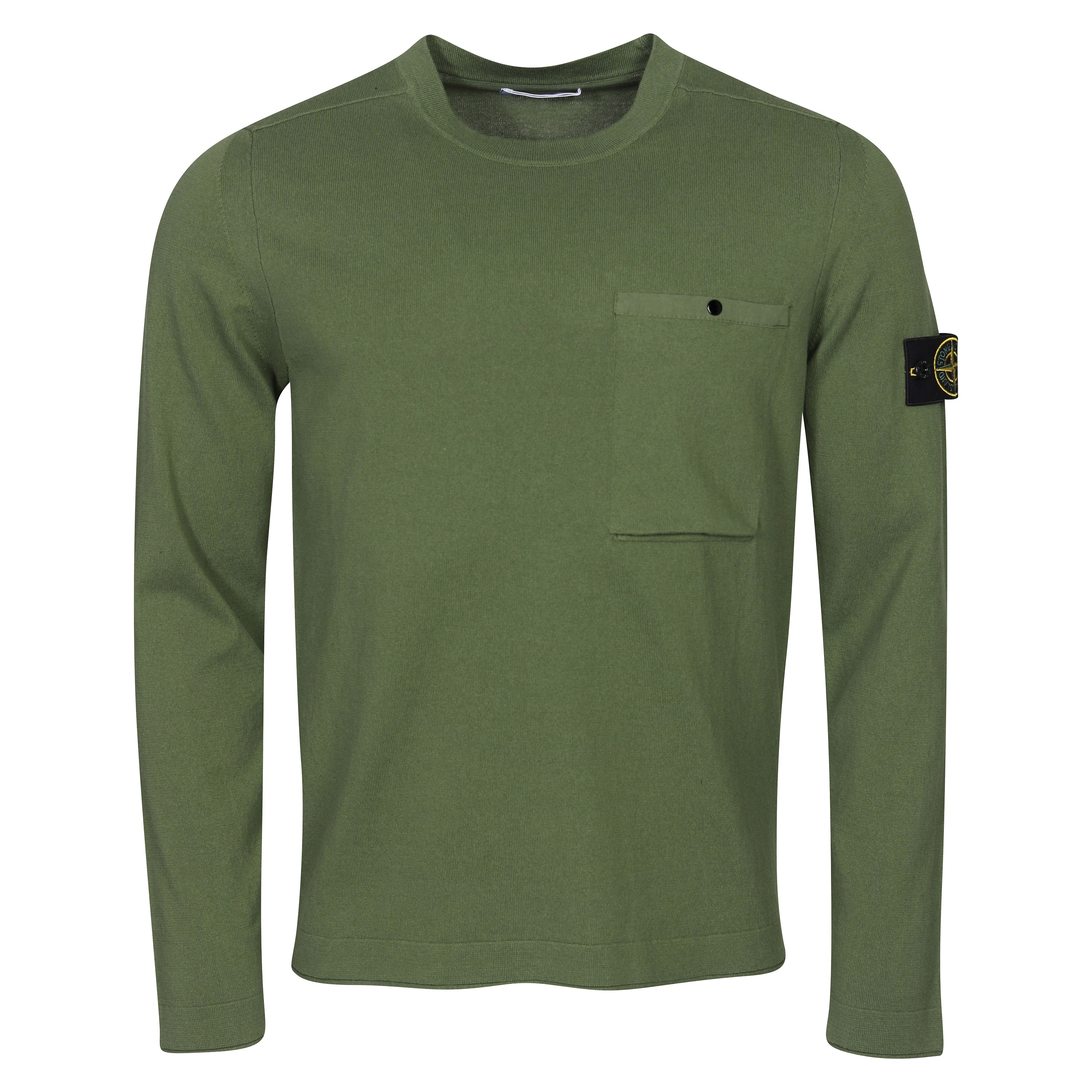 Stone Island Chest Pocket Knit Sweater in Olive  L