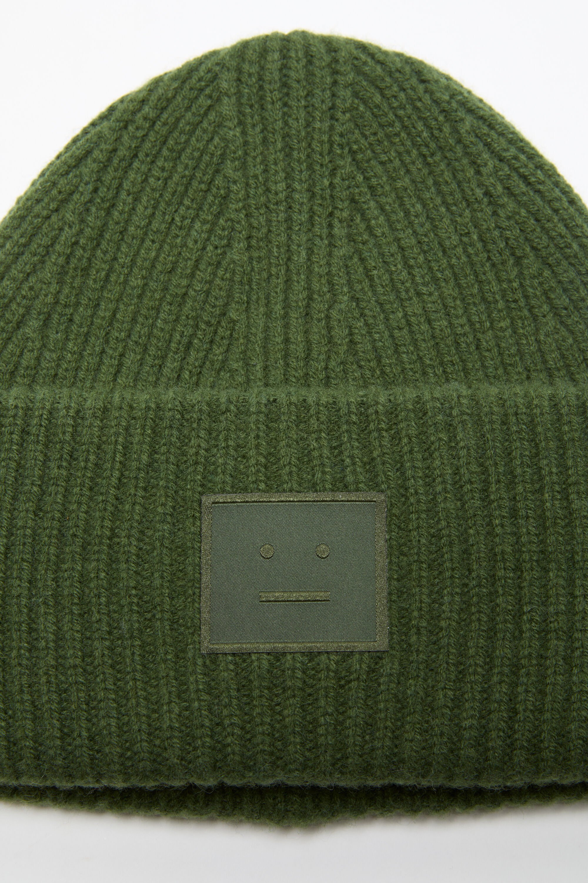 ACNE STUDIOS Face Beanie in Bottle Green