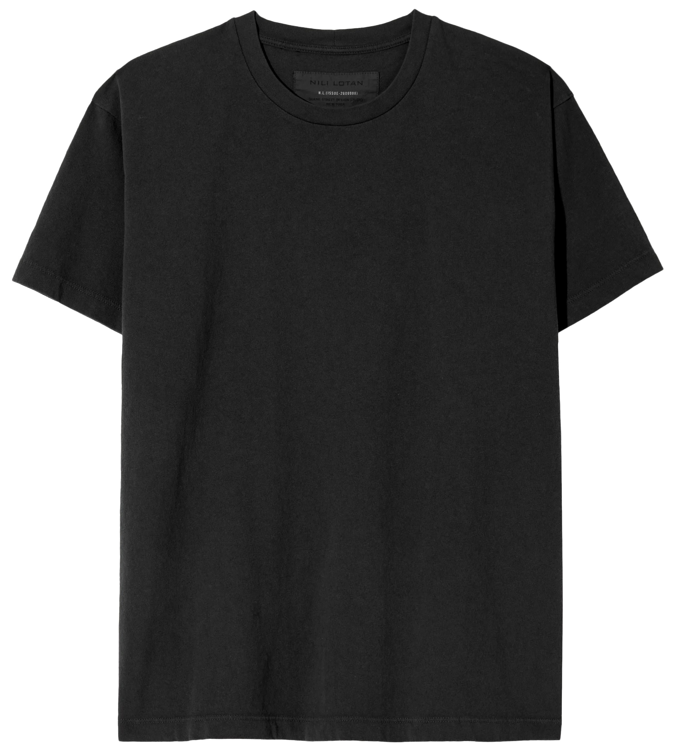 NILI LOTAN Bradley Tee in Jet Black XL