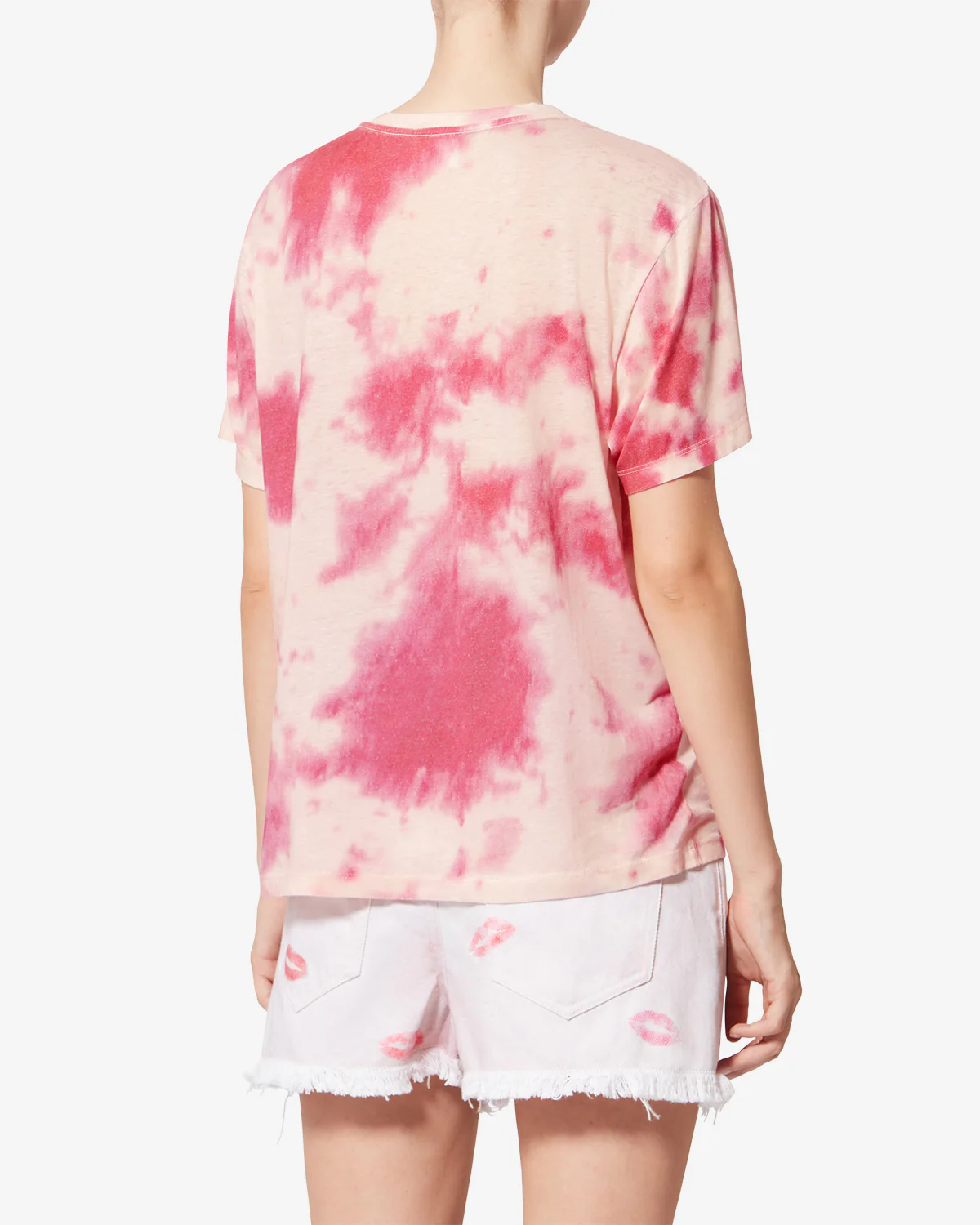 ISABEL MARANT ÉTOILE Zewel Tie-Dye Logo T-Shirt in Pink