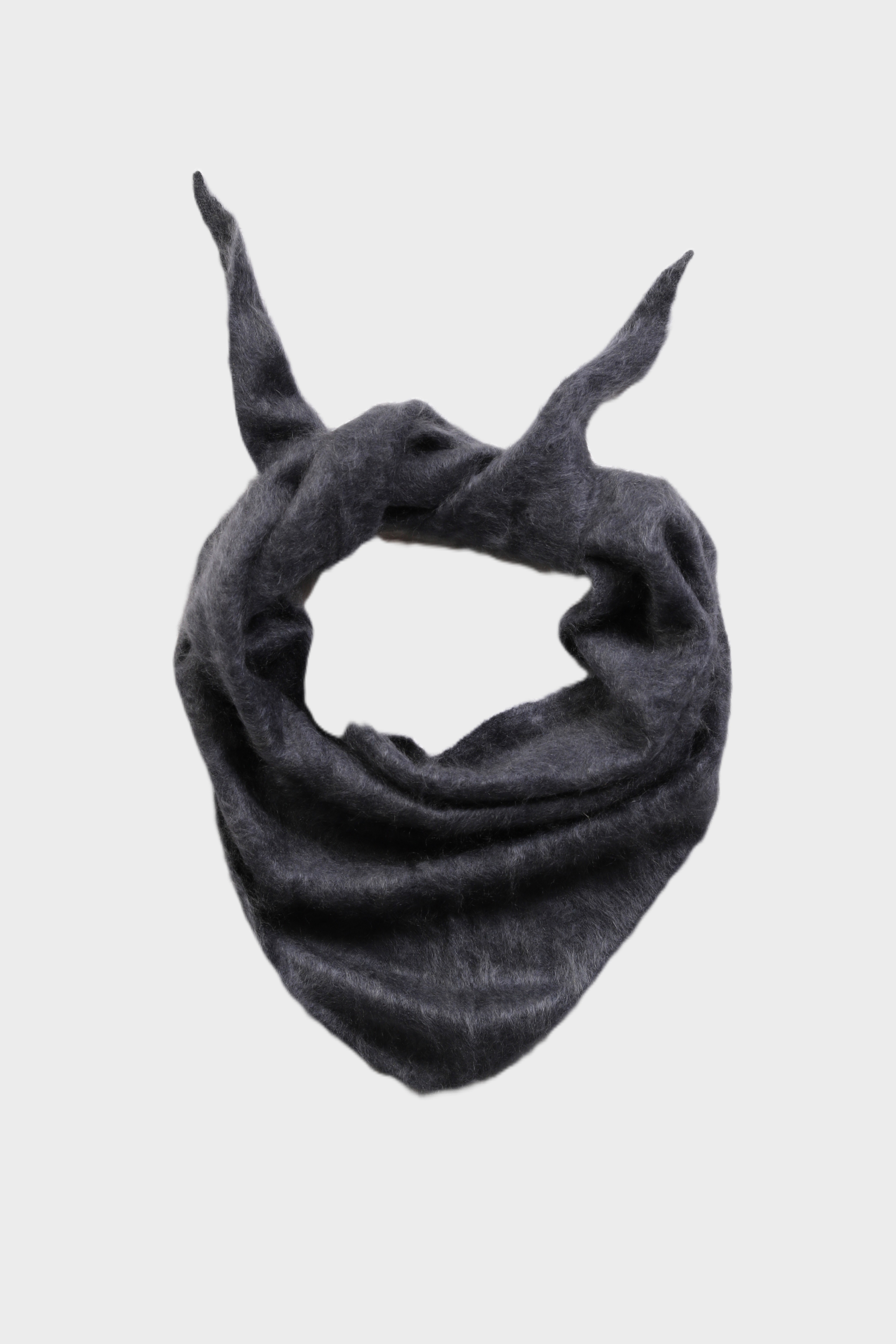 FLONA Fluffy Cashmere Scarf in Blue Grey