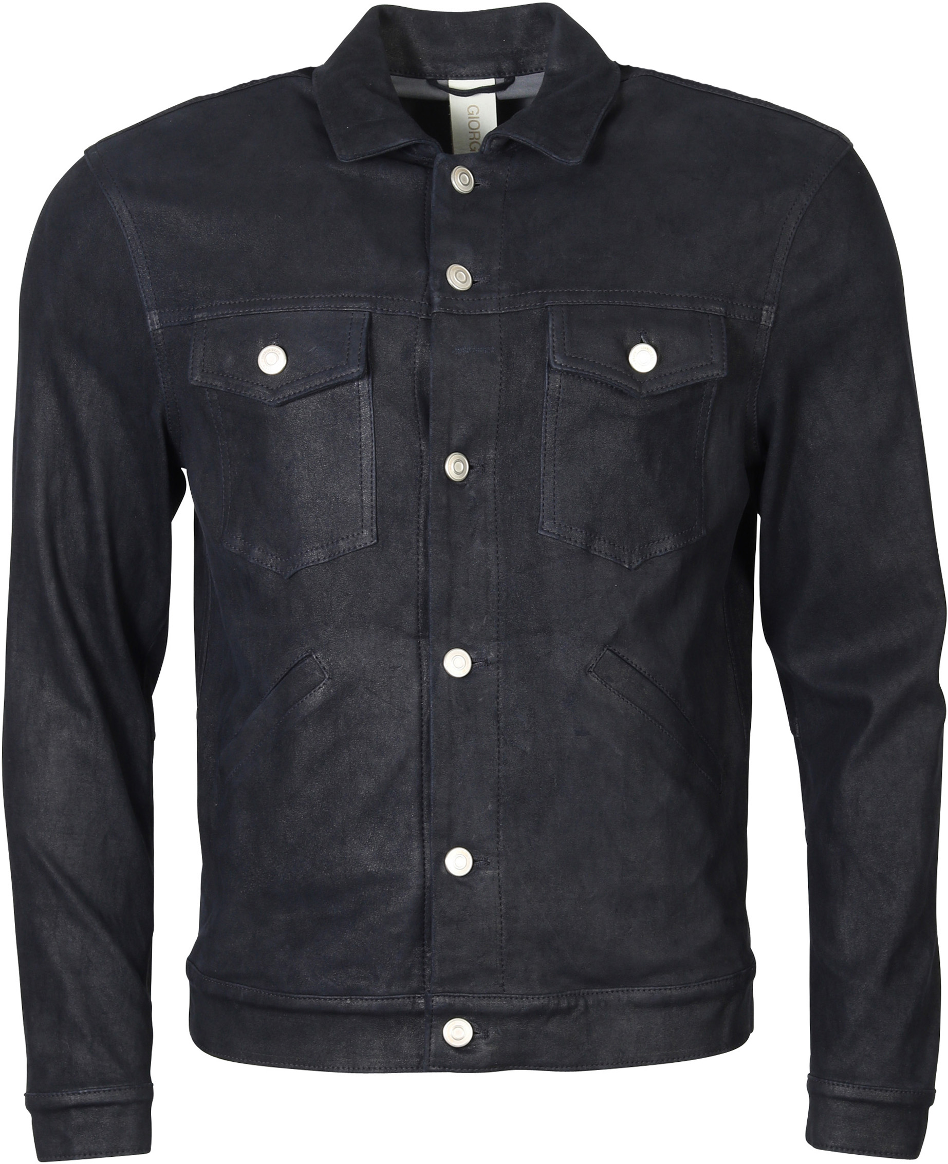 Giorgio Brato Leather Jacket Night Blue