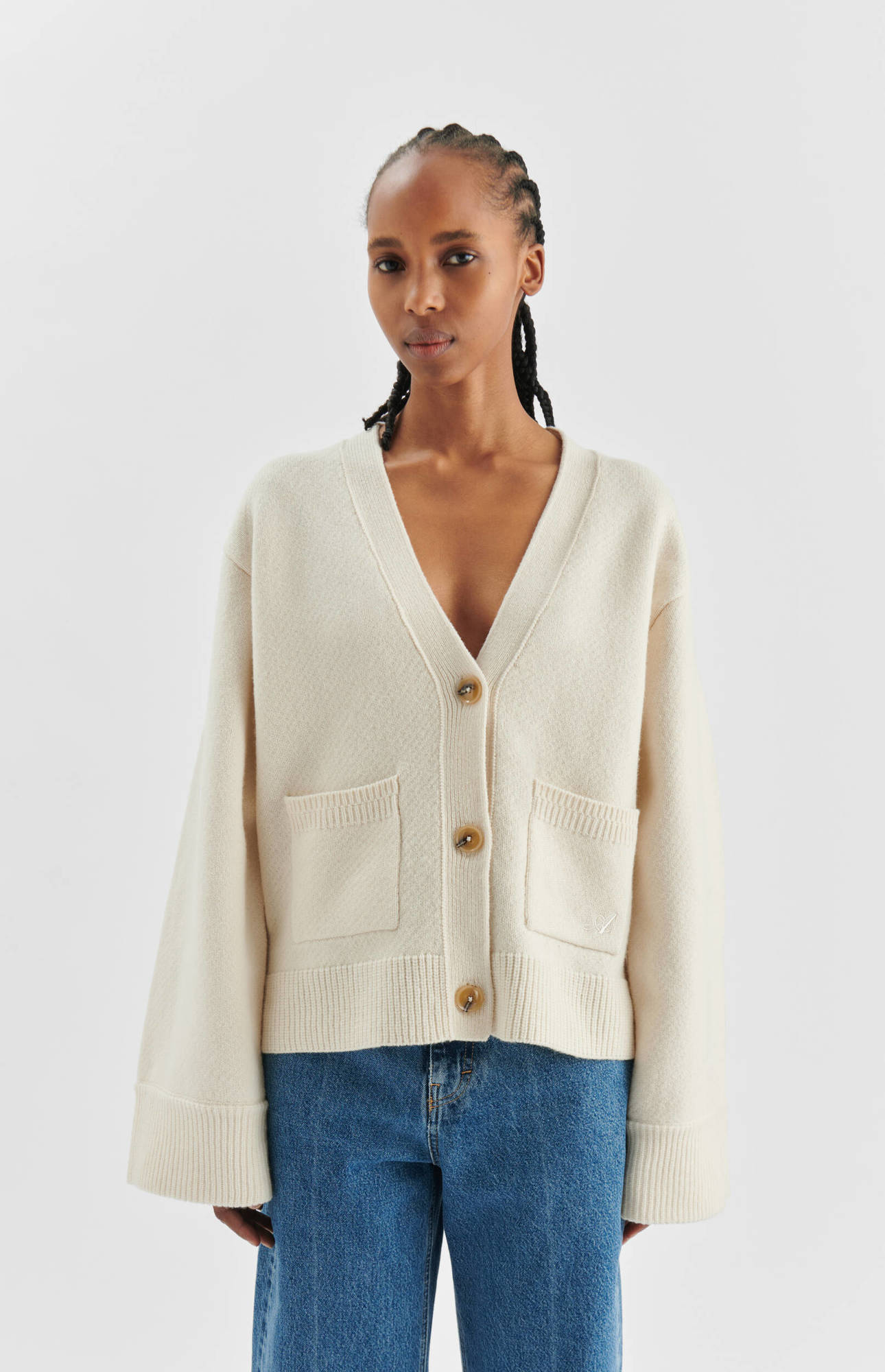 AXEL ARIGATO Memory Relaxed Cardigan in Off White M