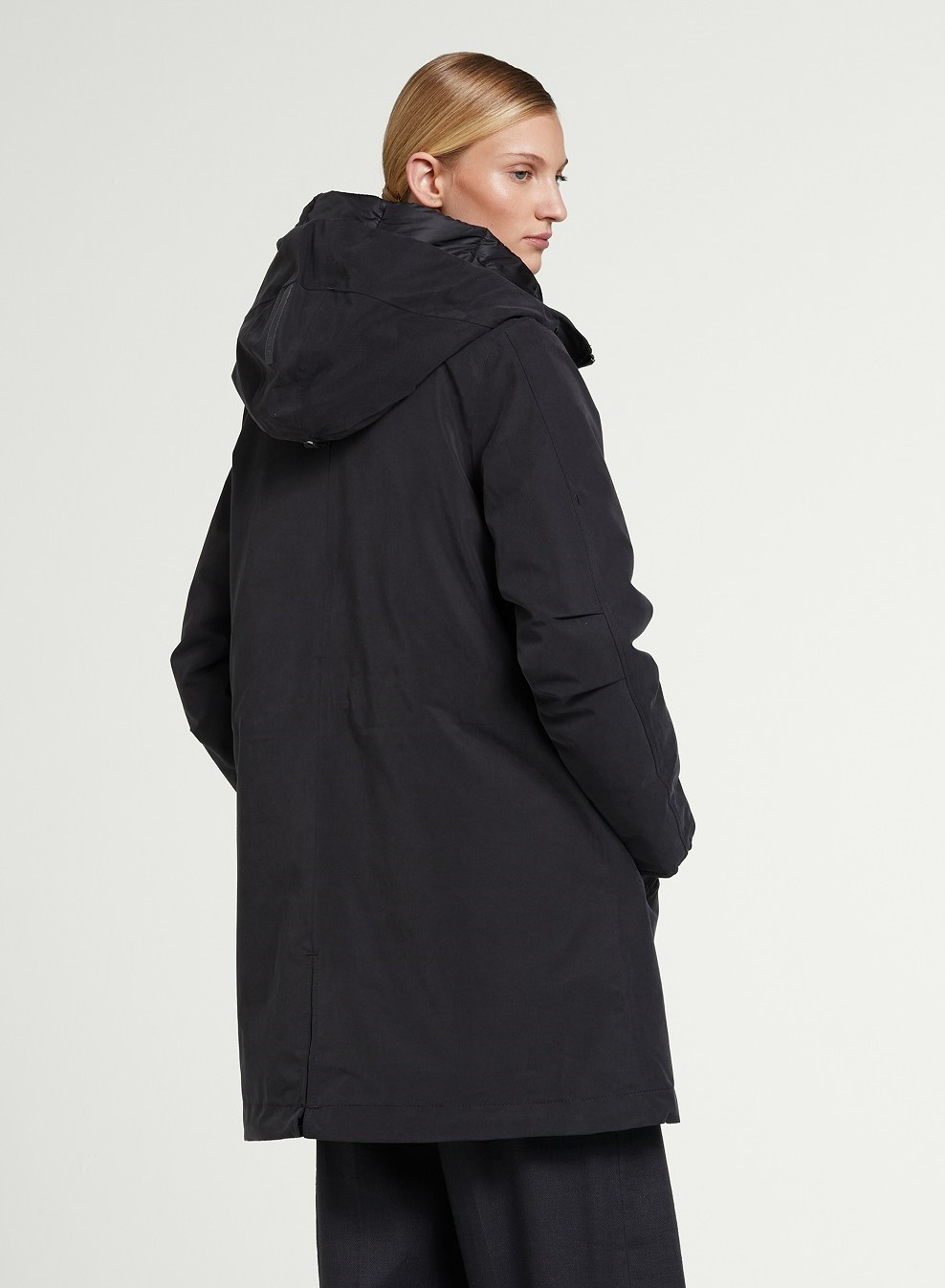 g-lab Ivy Soft Twill Padded Coat in Black