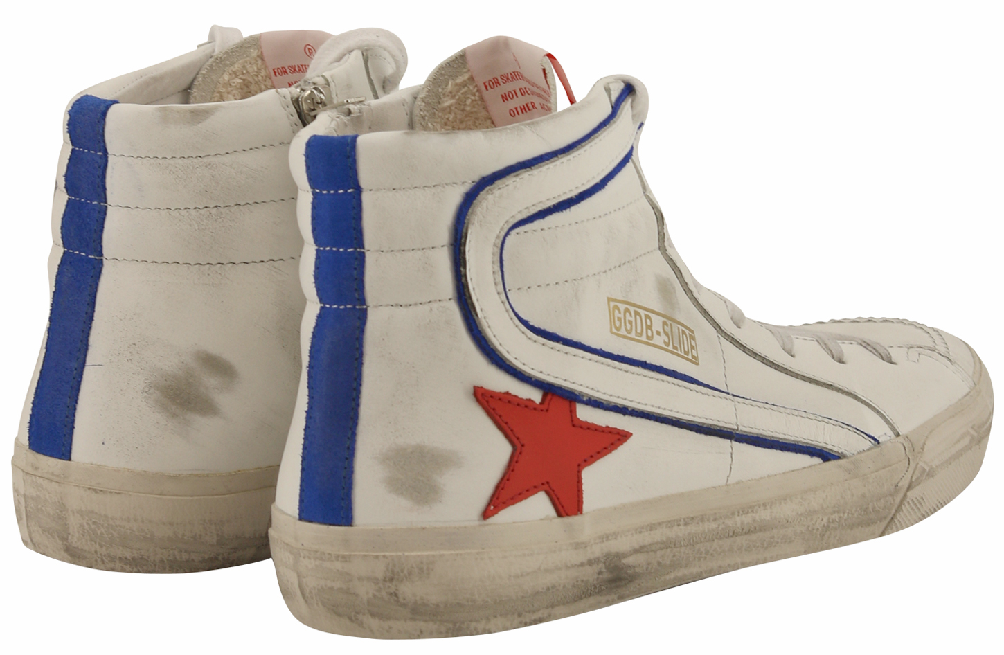 Golden Goose Sneaker Slide White Leather Cherry Star 40