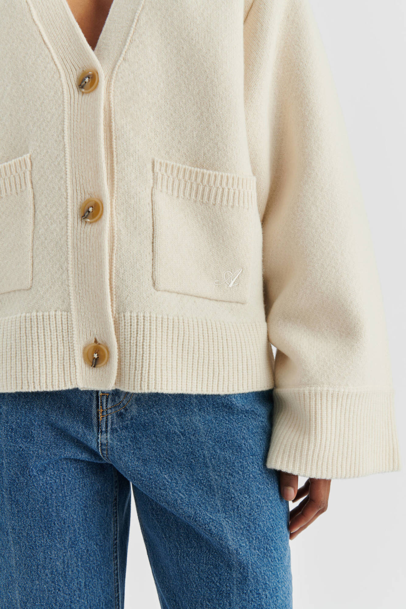 AXEL ARIGATO Memory Relaxed Cardigan in Off White