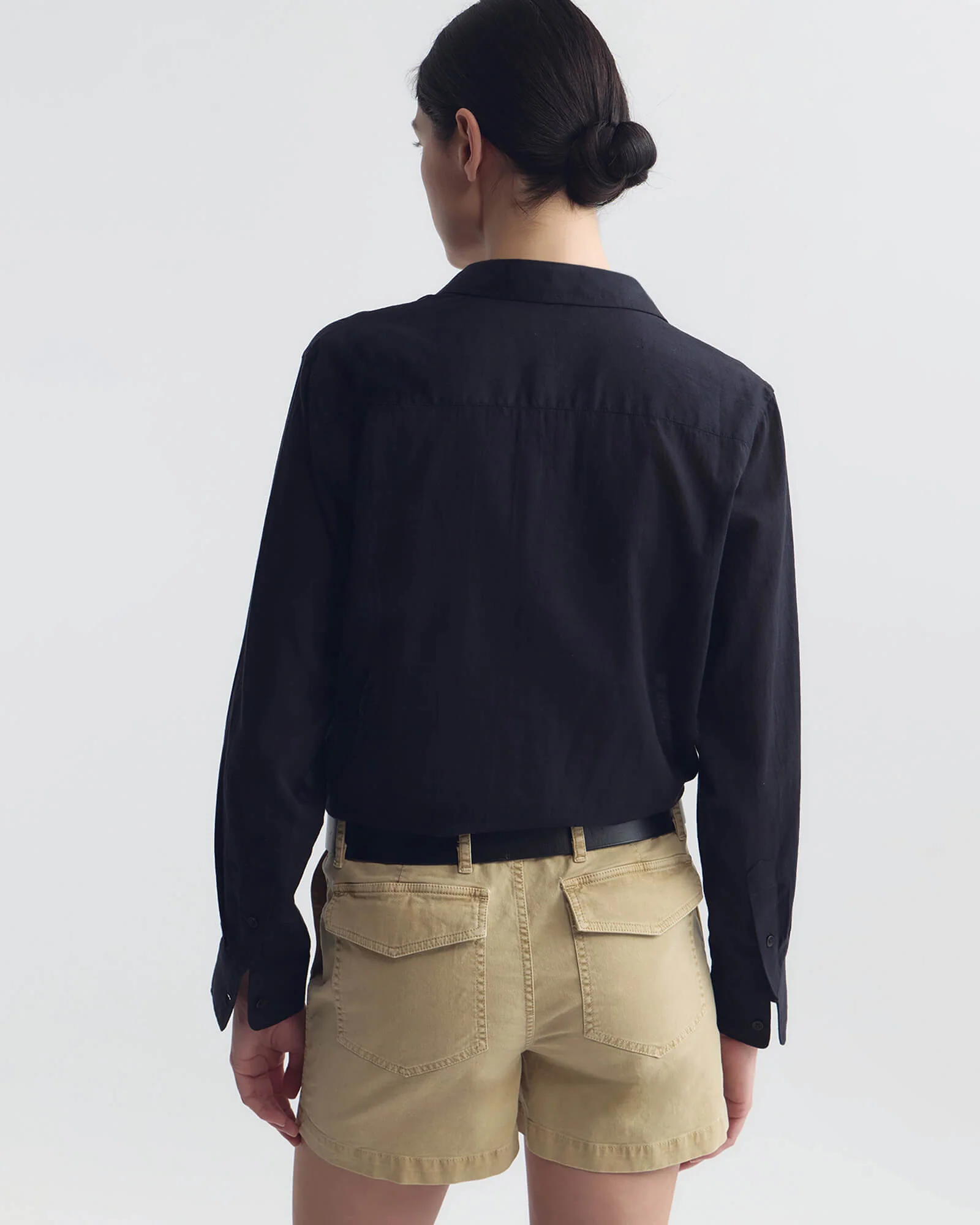 NILI LOTAN Nathael Musseline Ruffle Shirt in Midnight