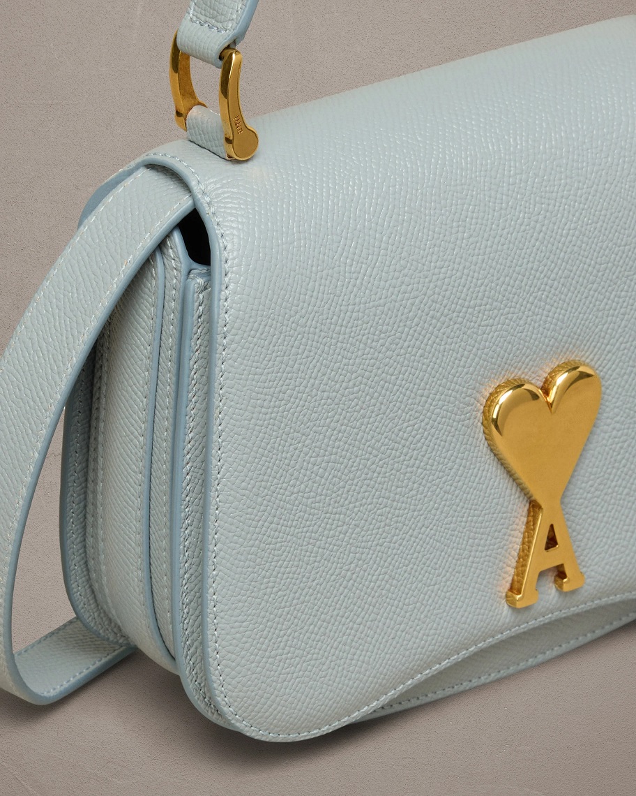 AMI PARIS Mini Paris Paris Bag in Clay Blue