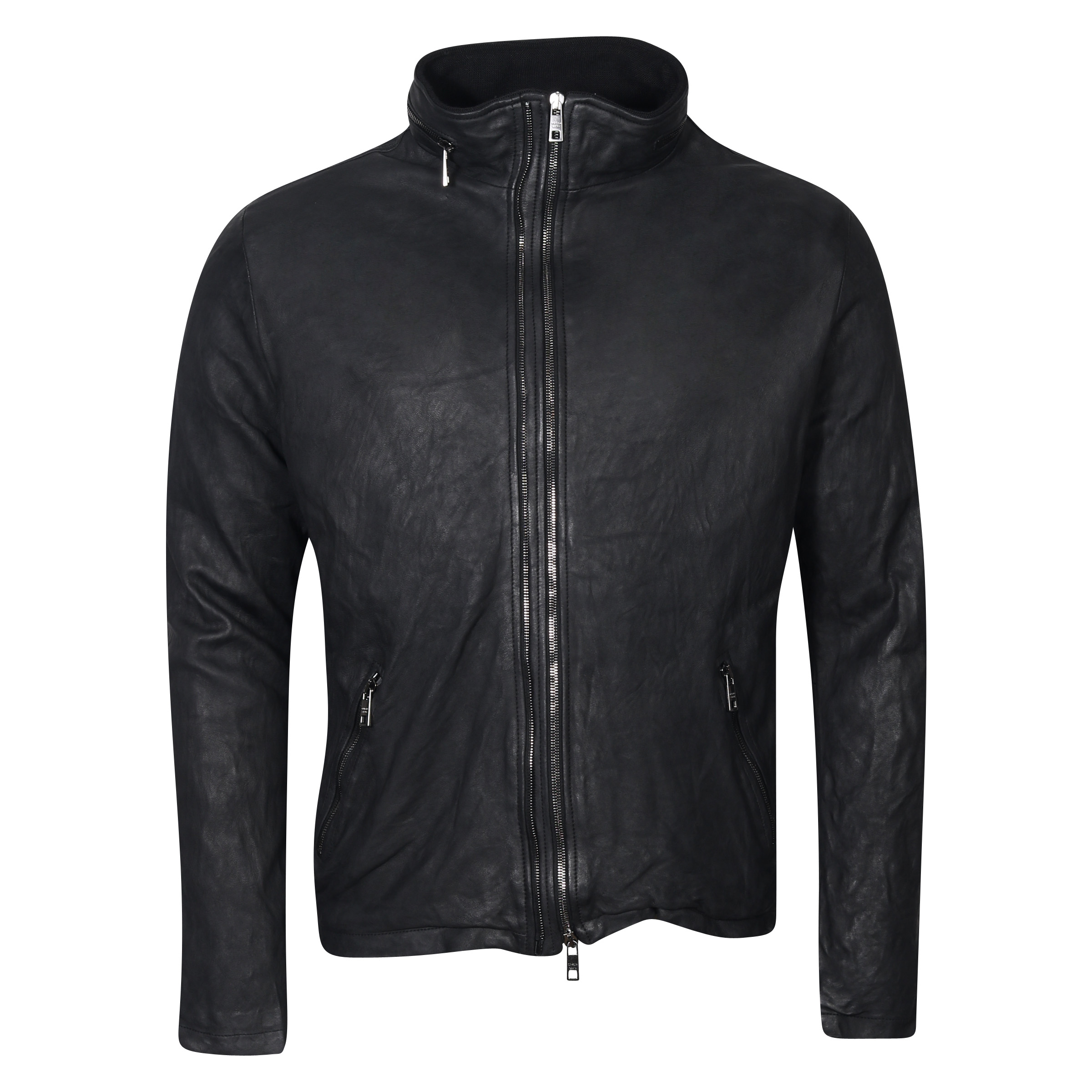 Giorgio Brato Brushed Leather Jacket Black