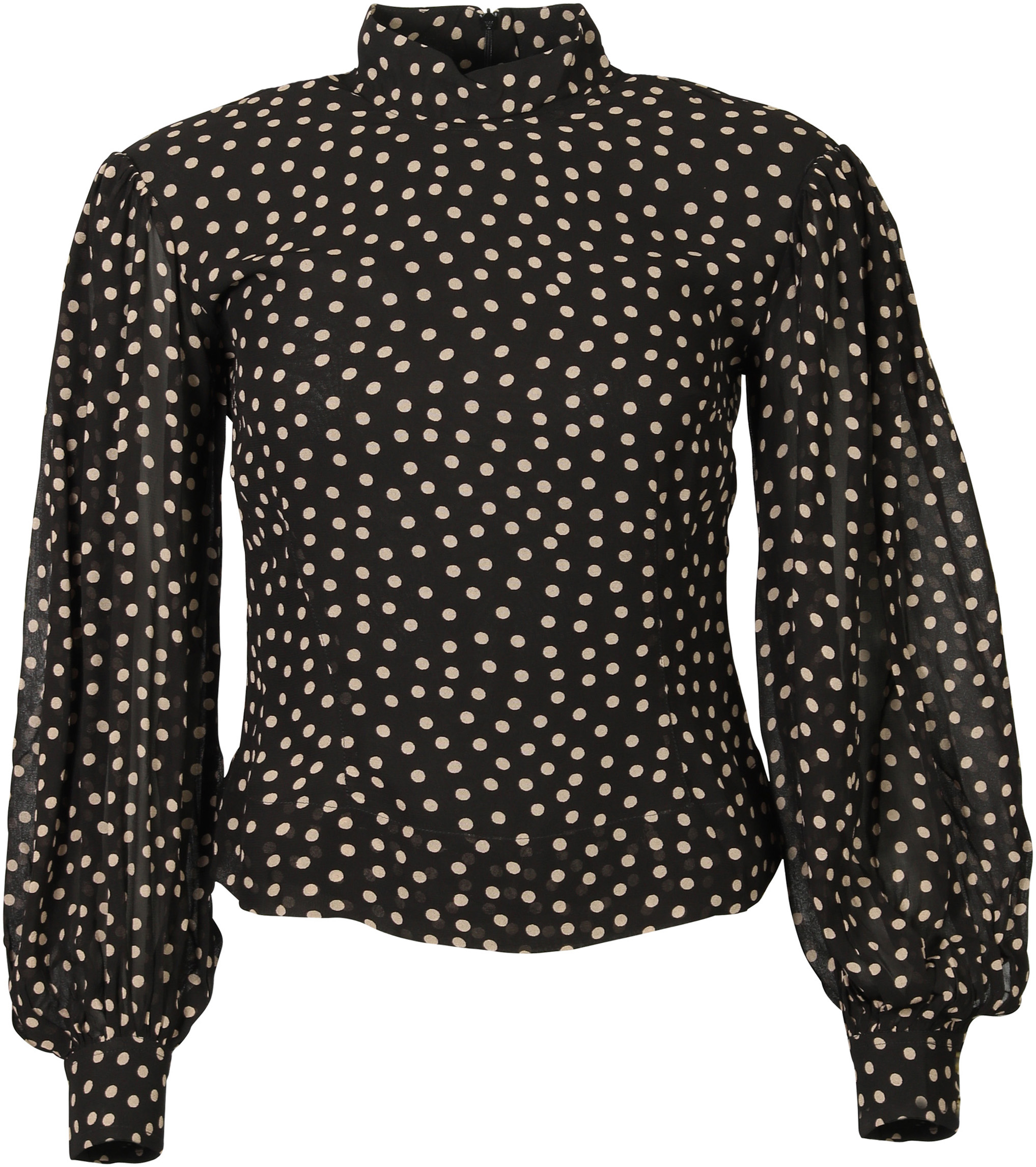 Ganni Printed Blouse Black/Taupe
