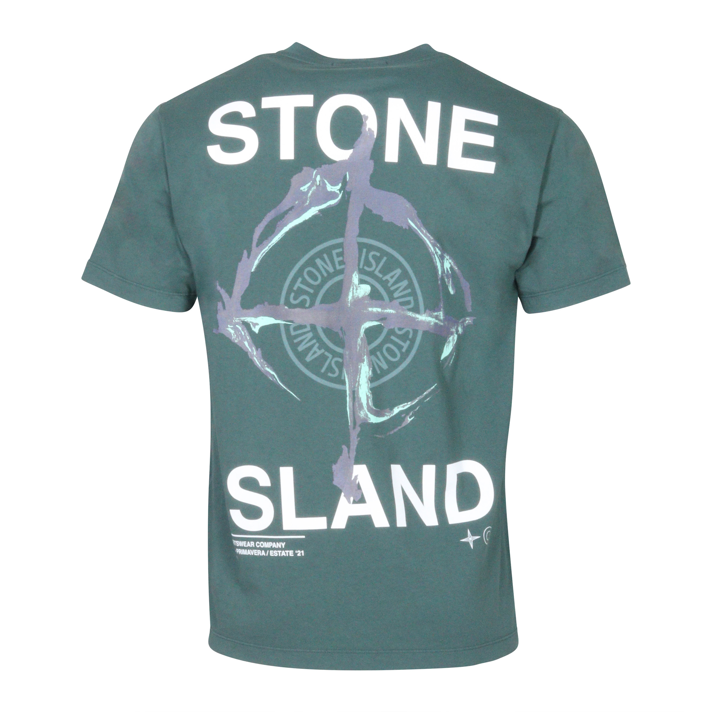 Stone Island T-Shirt Petrol Backprinted