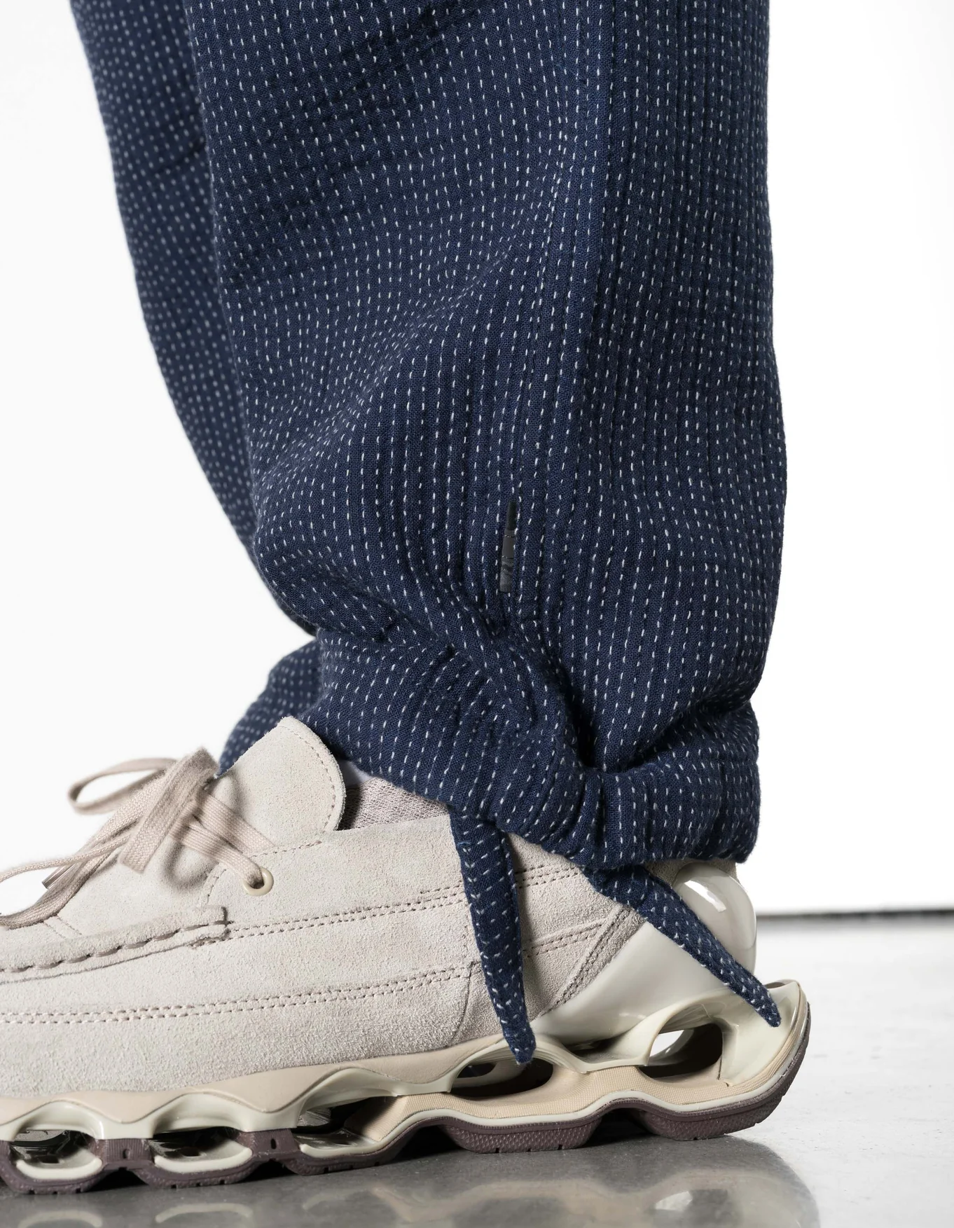 MAHARISHI 7300 Light Kantha Asym Track Pant in Indigo