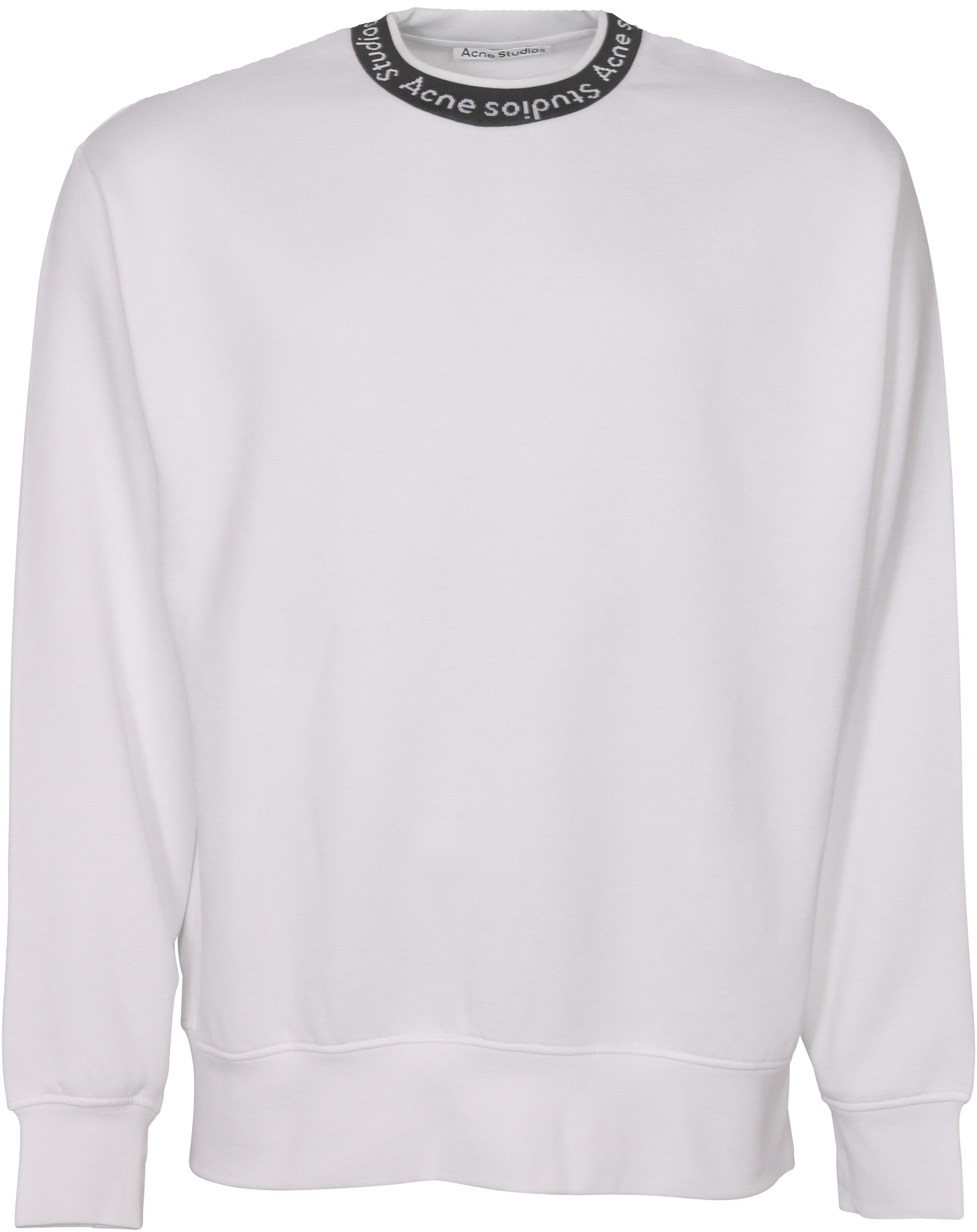 Acne Studios Sweatshirt Fulton Logo Rib White