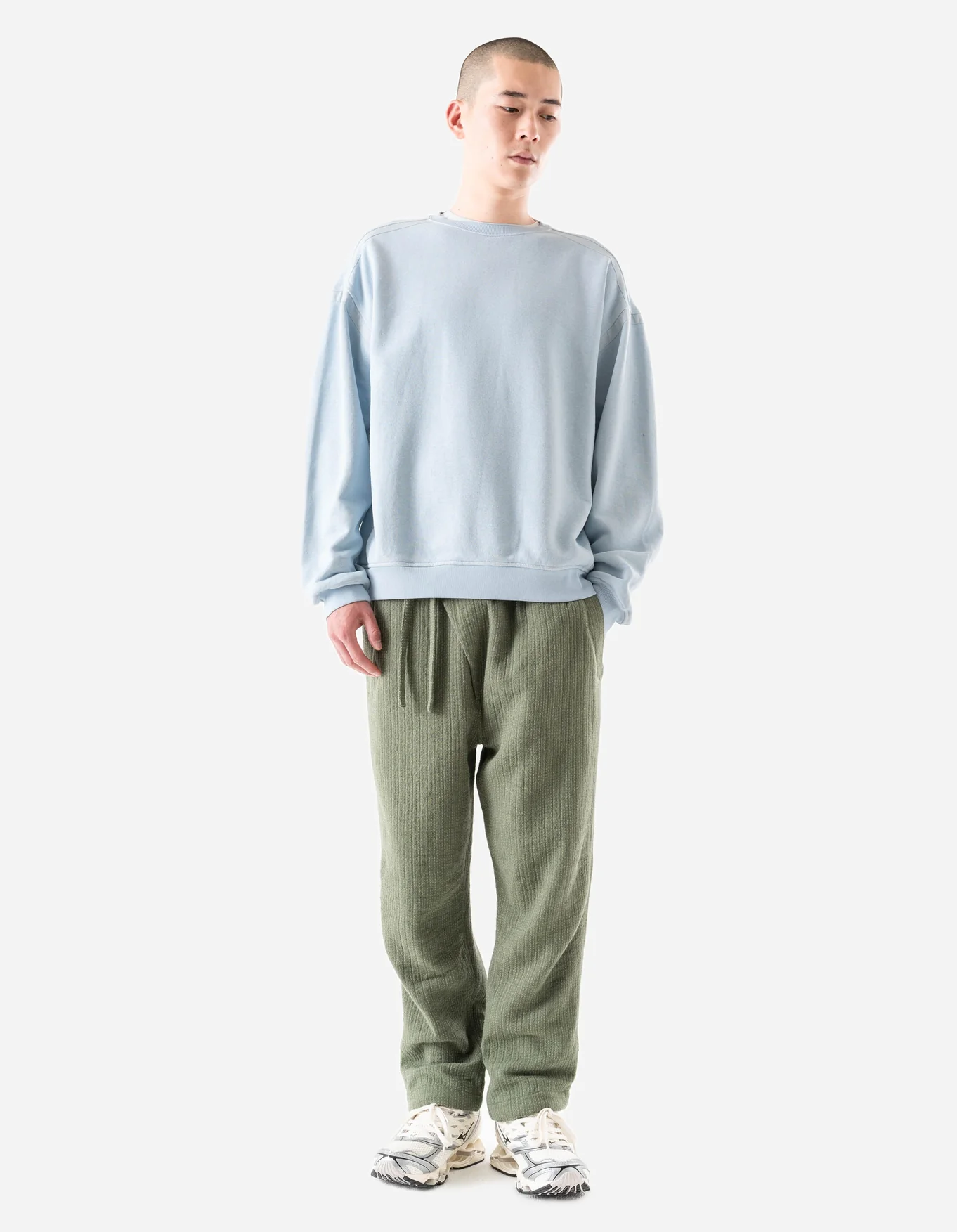 MAHARISHI 7300 Light Kantha Asym Track Pant in Olive