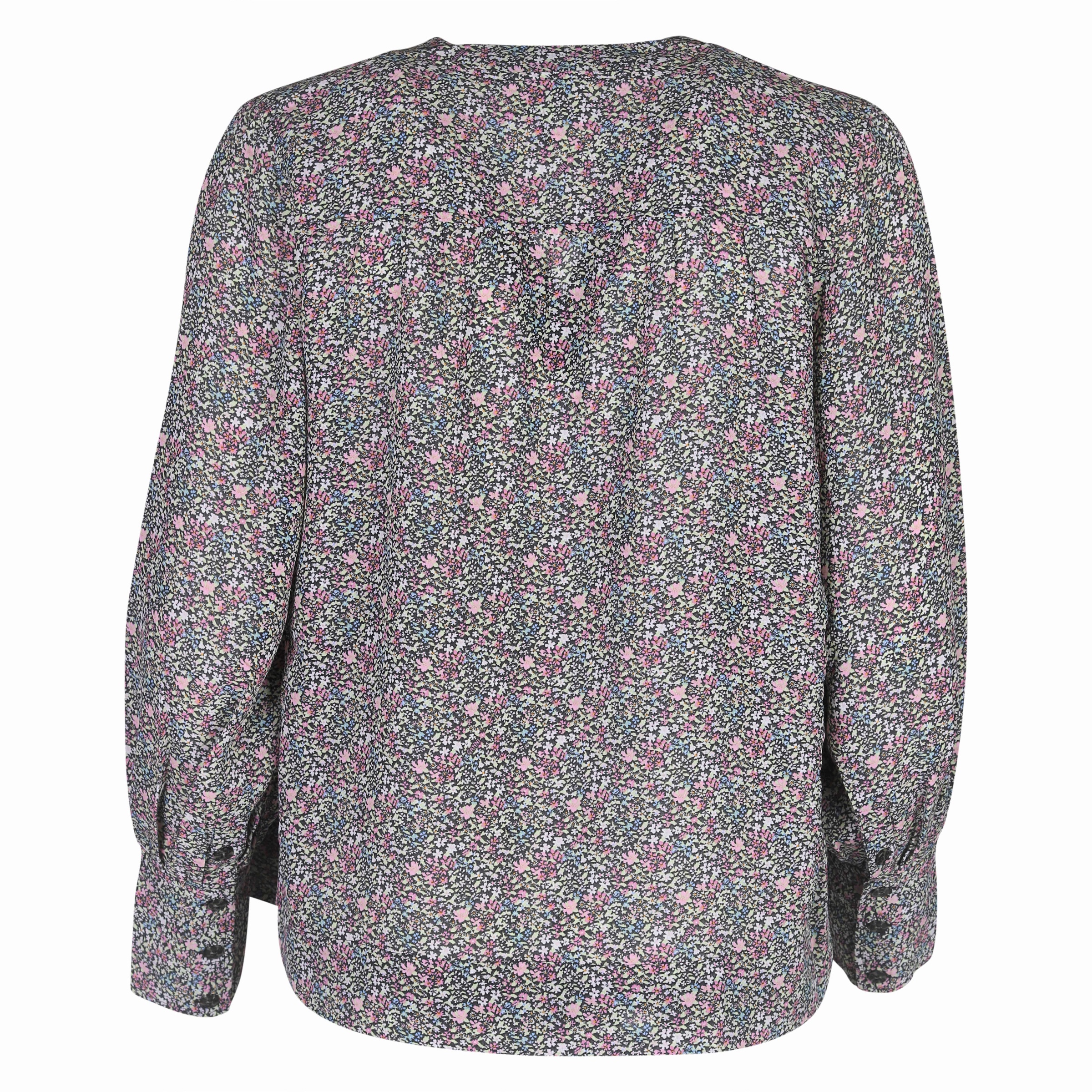 Ganni V-Neck Gathered Blouse Multicolour 36