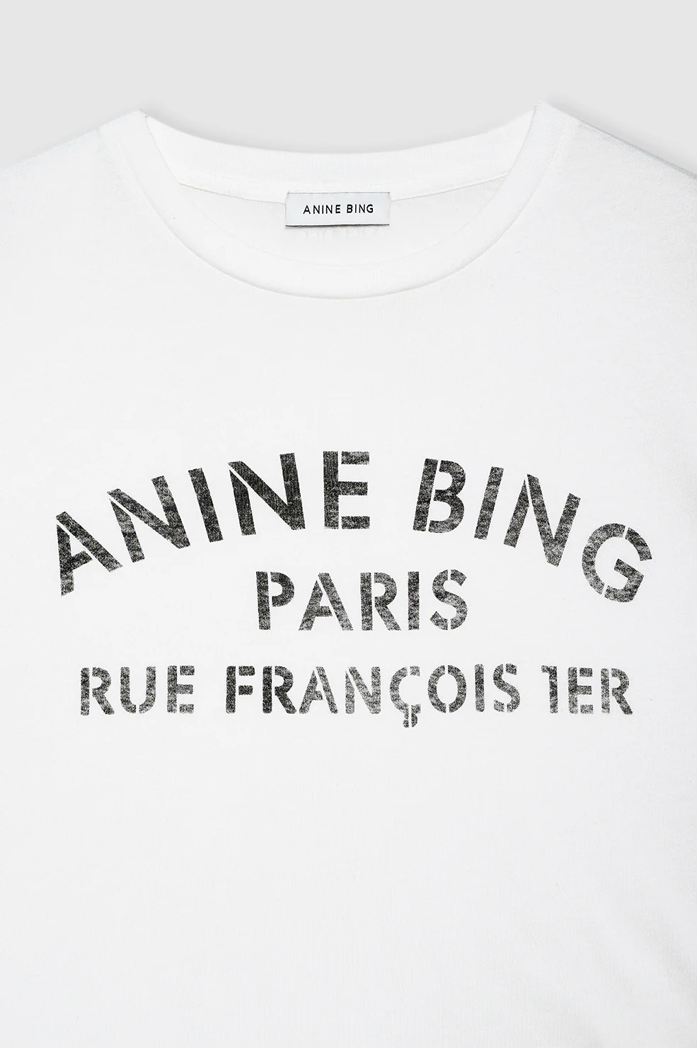 ANINE BING Paris Stencil Relaxed Boxy Fit T-Shirt in Ivory