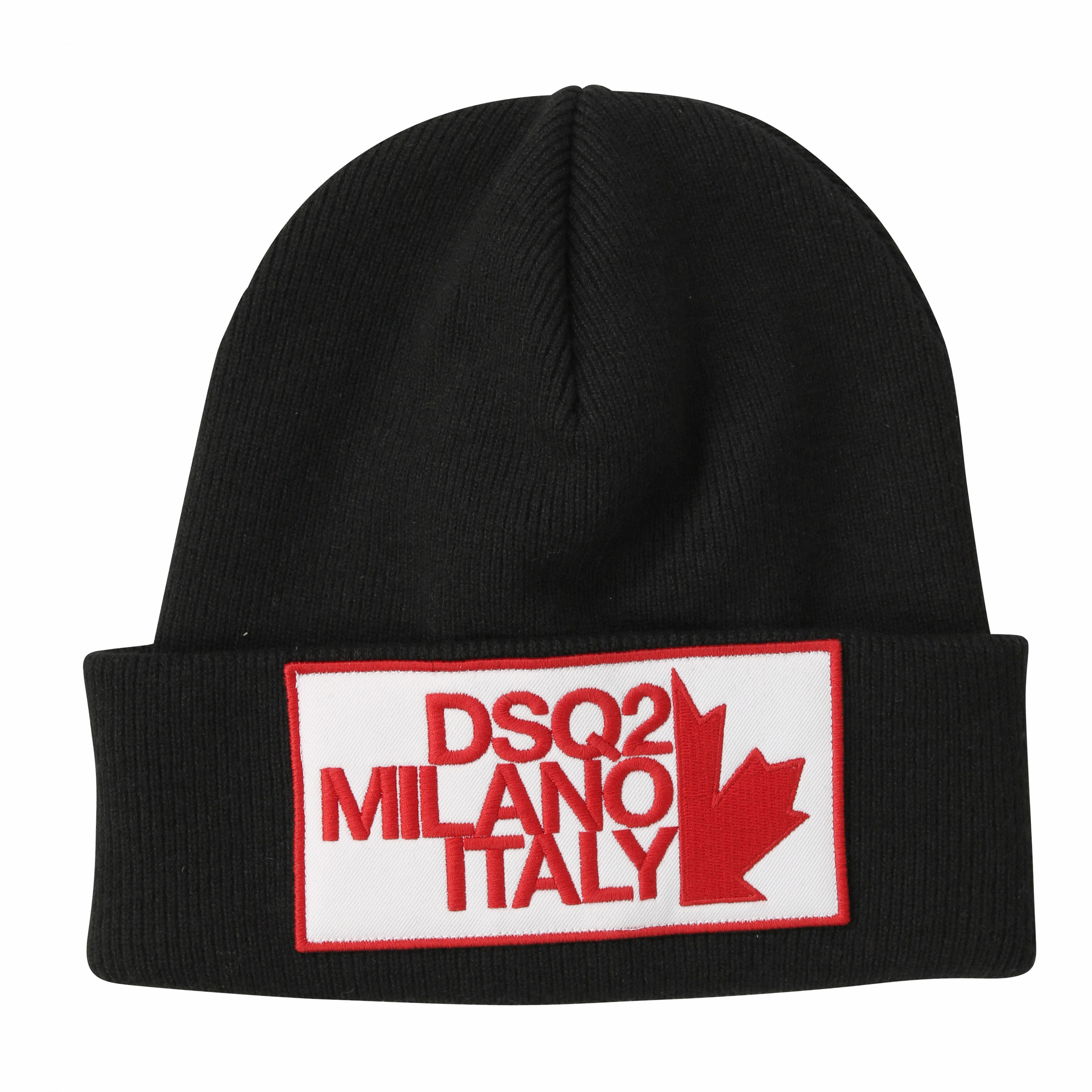 Dsquared Knit Hat Patched Black