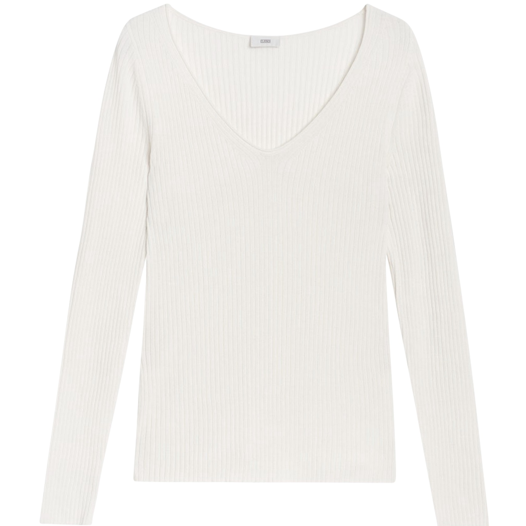 CLOSED Knitted V-Neck Longsleeve in Offwhite