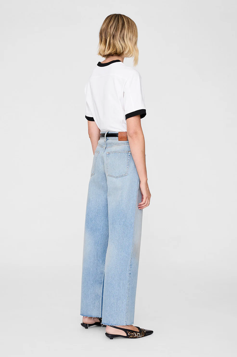 ANINE BING Paris Relaxed Boxy Fit T-Shirt in Ivory