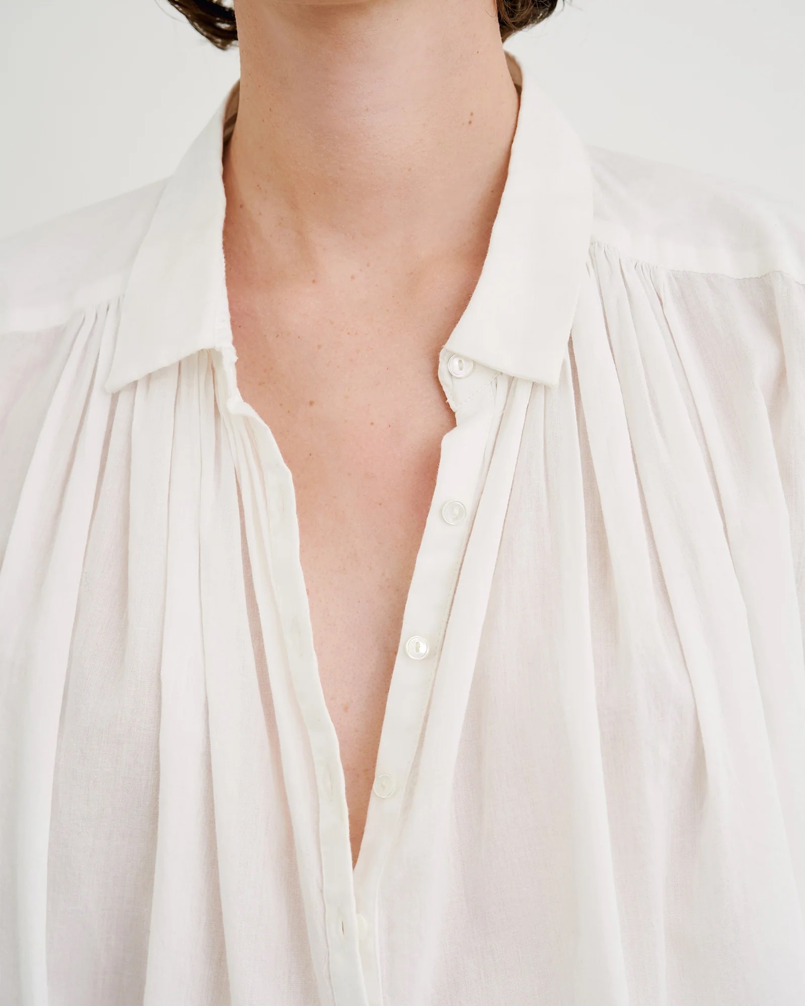 NILI LOTAN Cotton Voile Blouse Normandy in Ivory XS