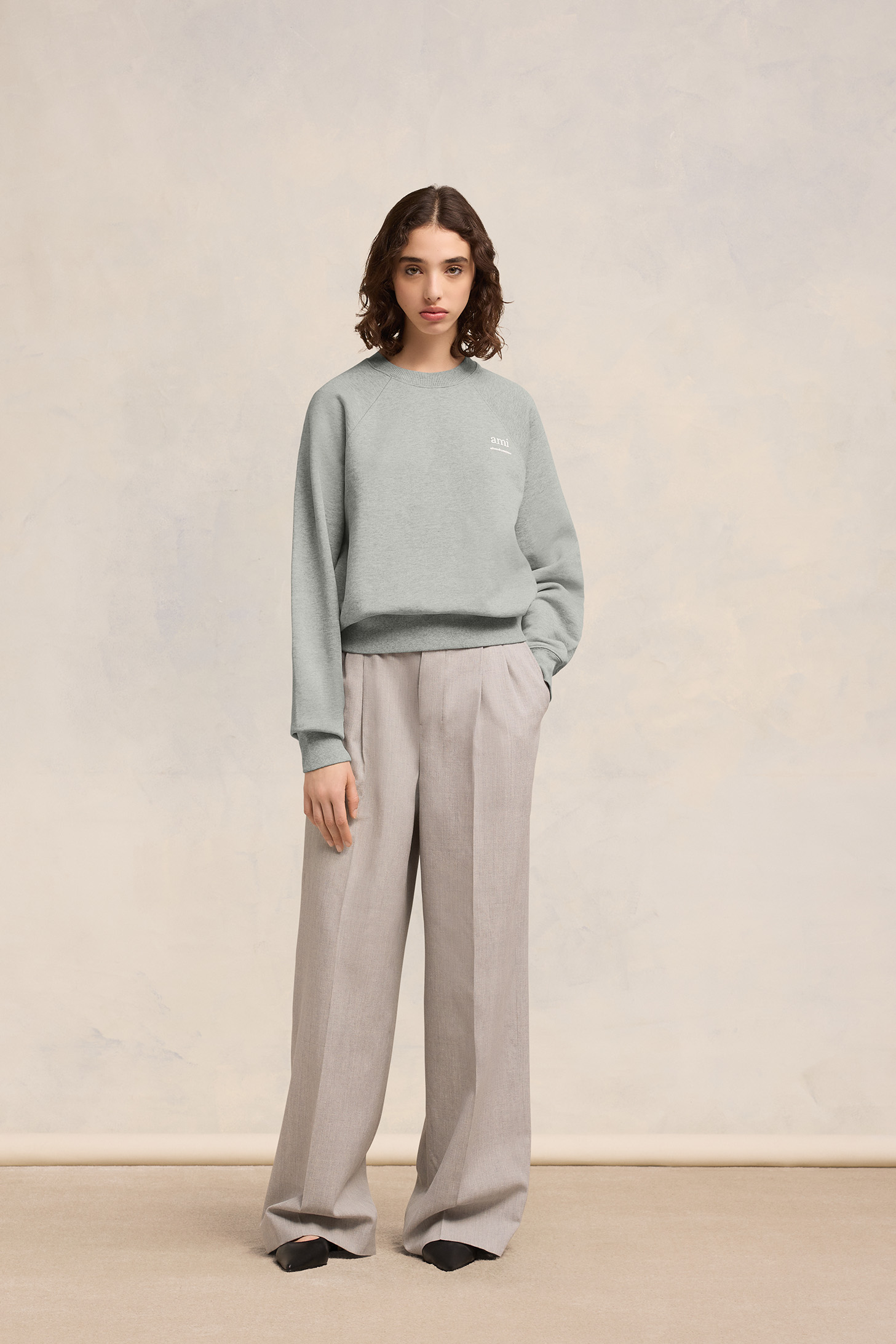 AMI PARIS Alexandre Mattiussi Sweatshirt in Heather Ash Grey XL