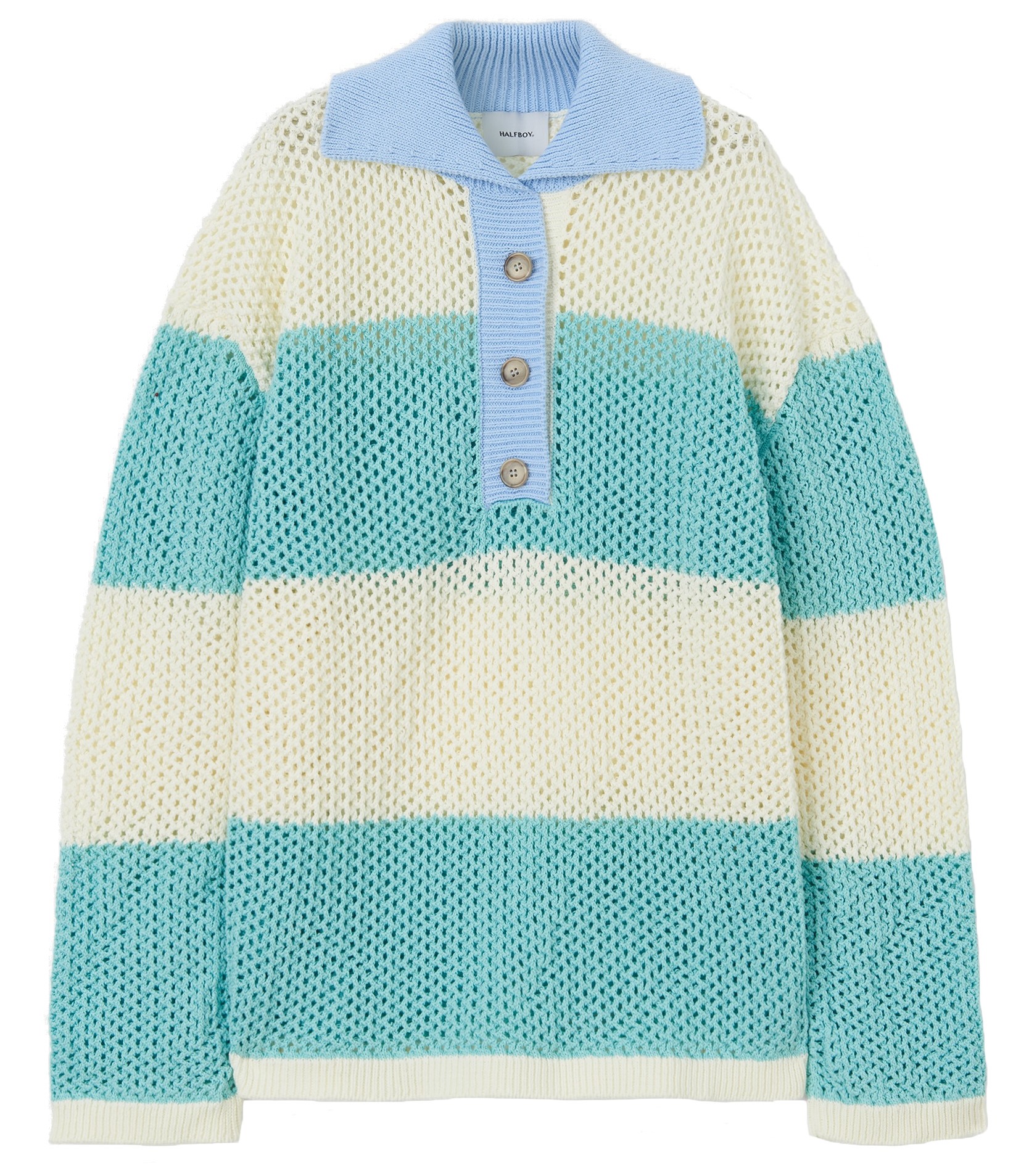 HALFBOY Striped Polo Knit Sweater