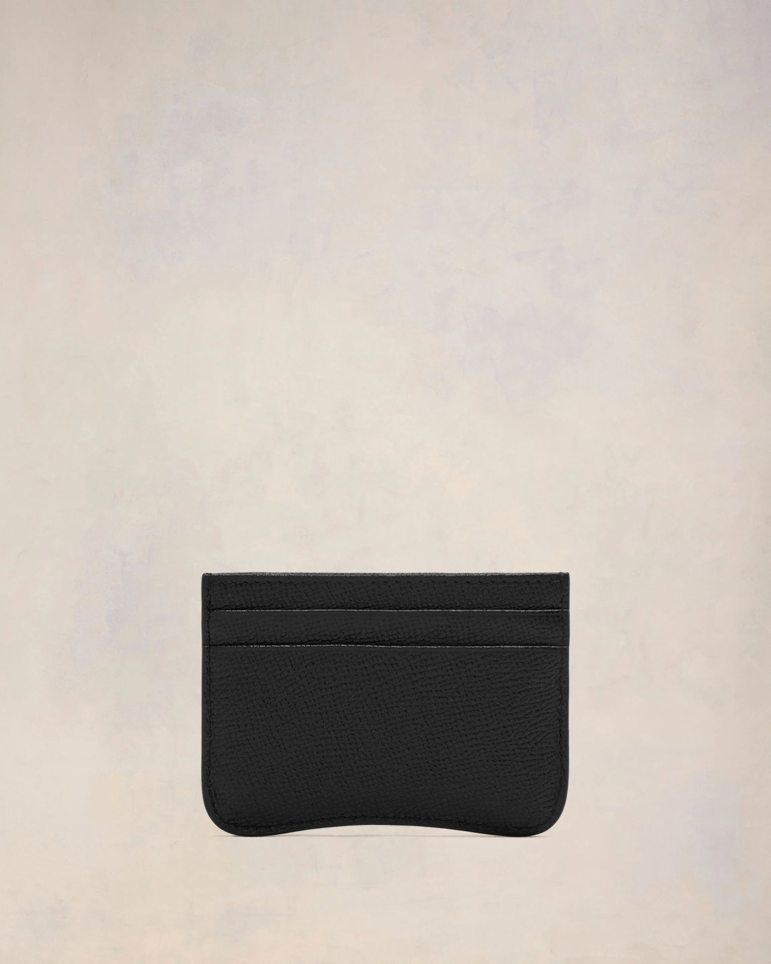 AMI PARIS Paris Card Holder in Black/Vibrated Silver