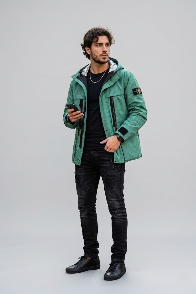STONE ISLAND Metal Lamina Jacket in Green