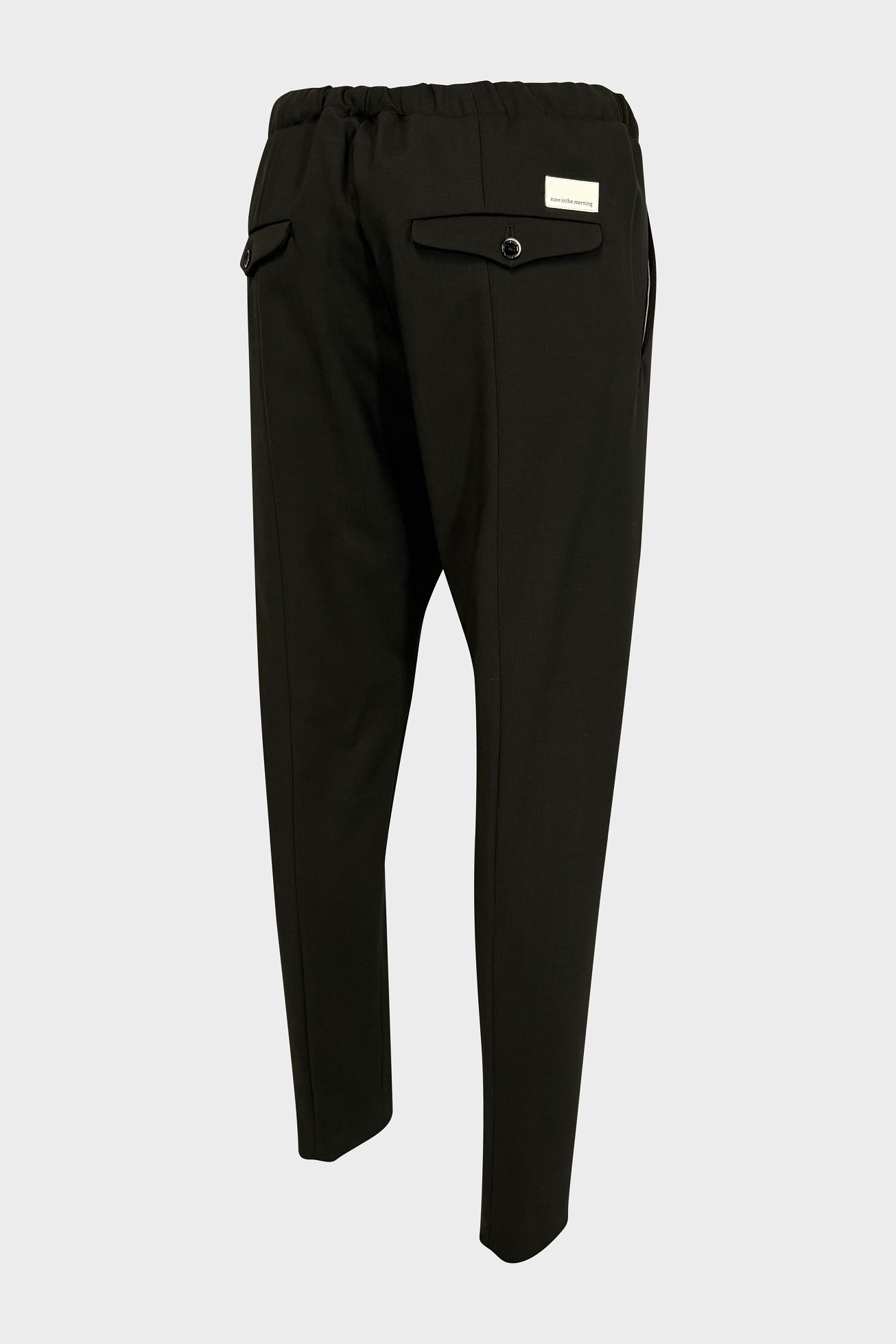 NINE:INTHE:MORNING Carrot Relaxed Fit Wool Pant in Dark Olive 54