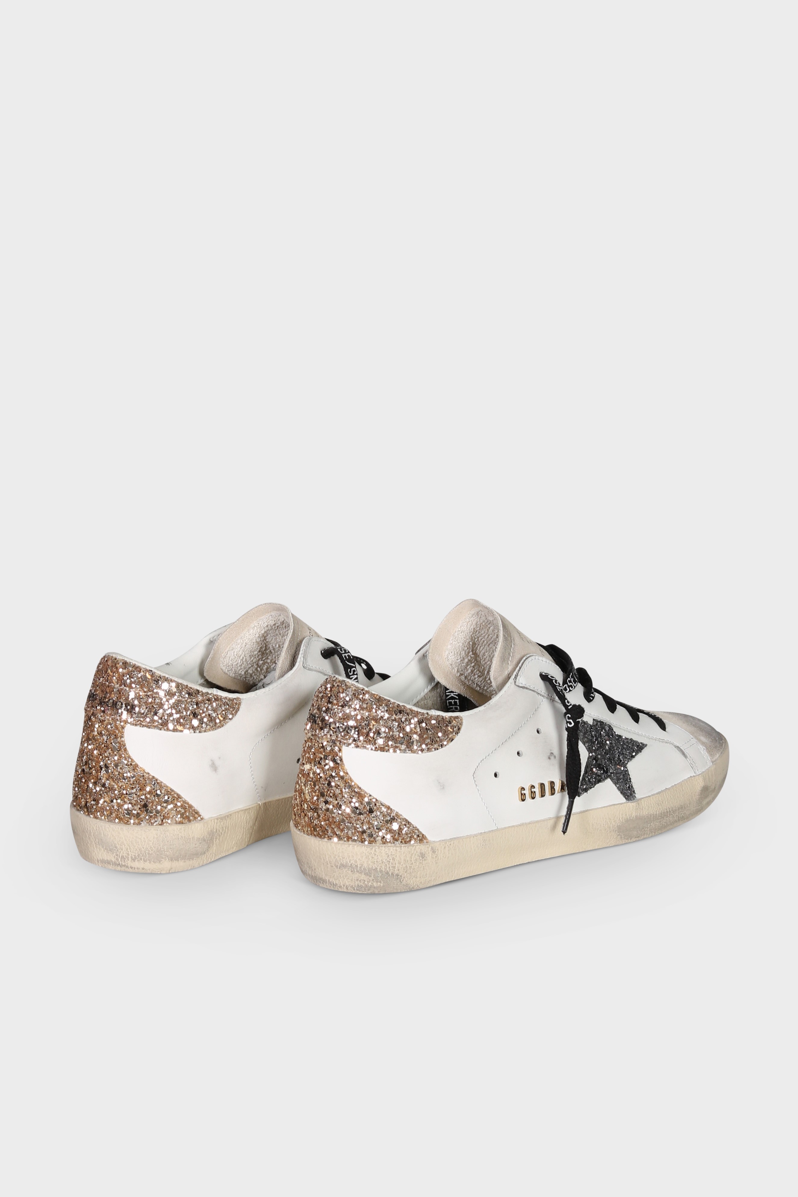 GOLDEN GOOSE Super-Star Glitter Star in Optic White/Seedpearl