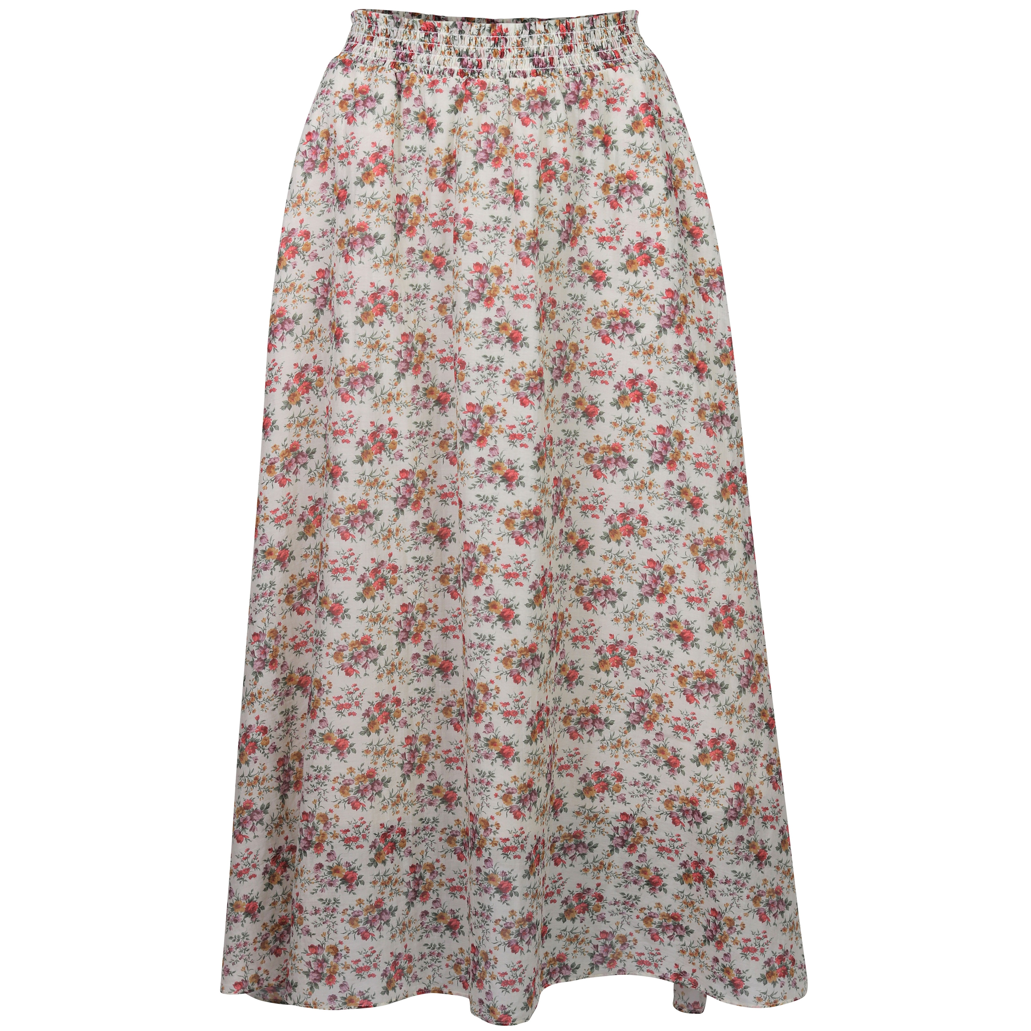 R13 Midi Skirt in Ecru Floral
