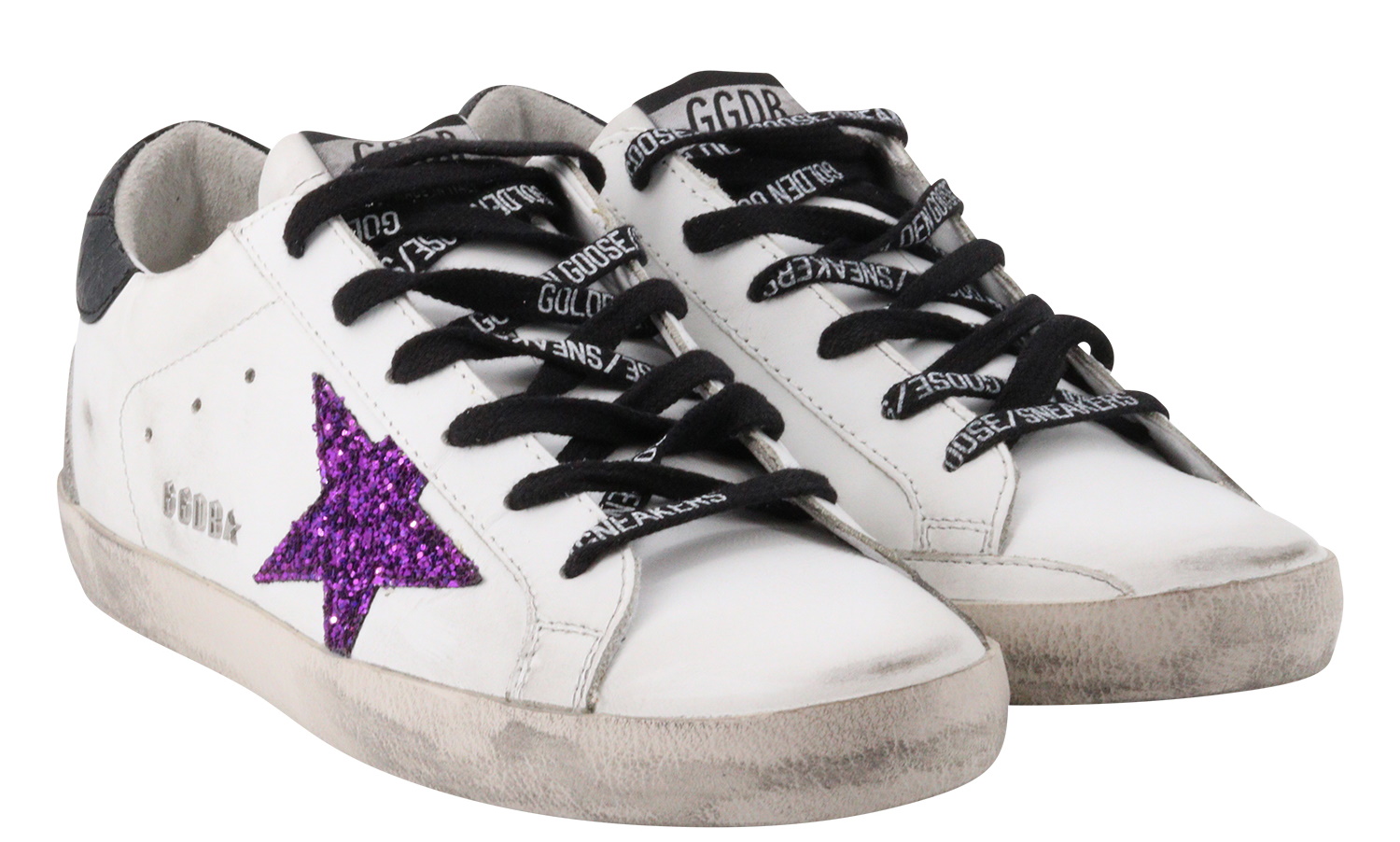 Golden Goose Superstar Leather Upper Glitter Star Lettering