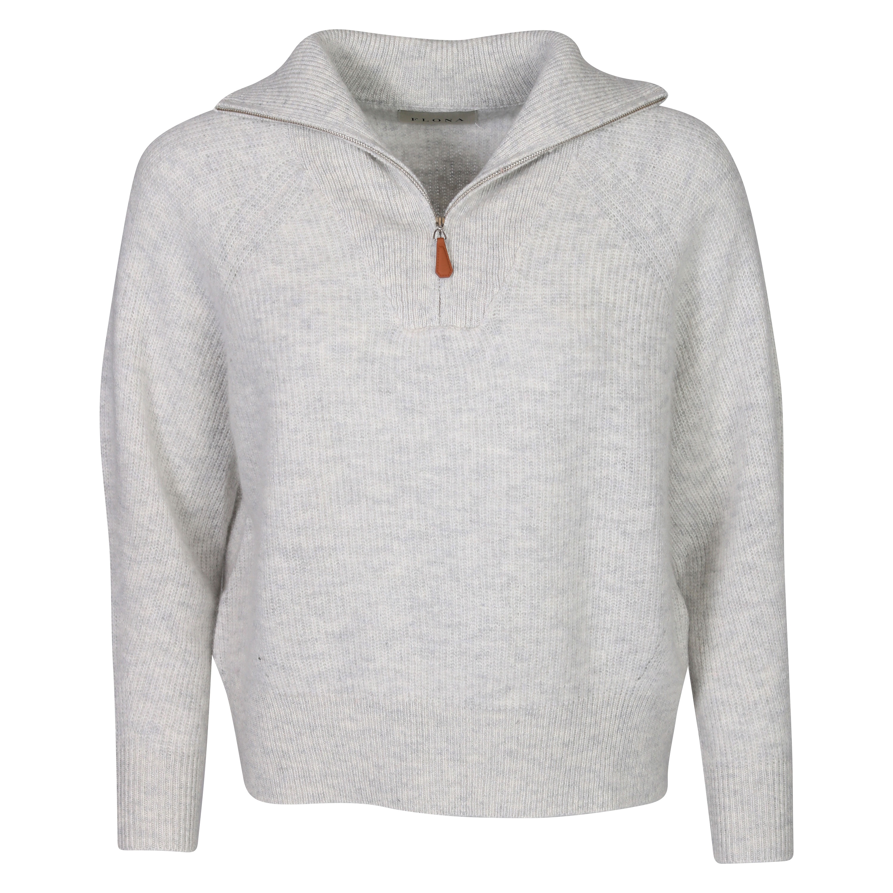 Flona Cashmere Pullover in Light Grey