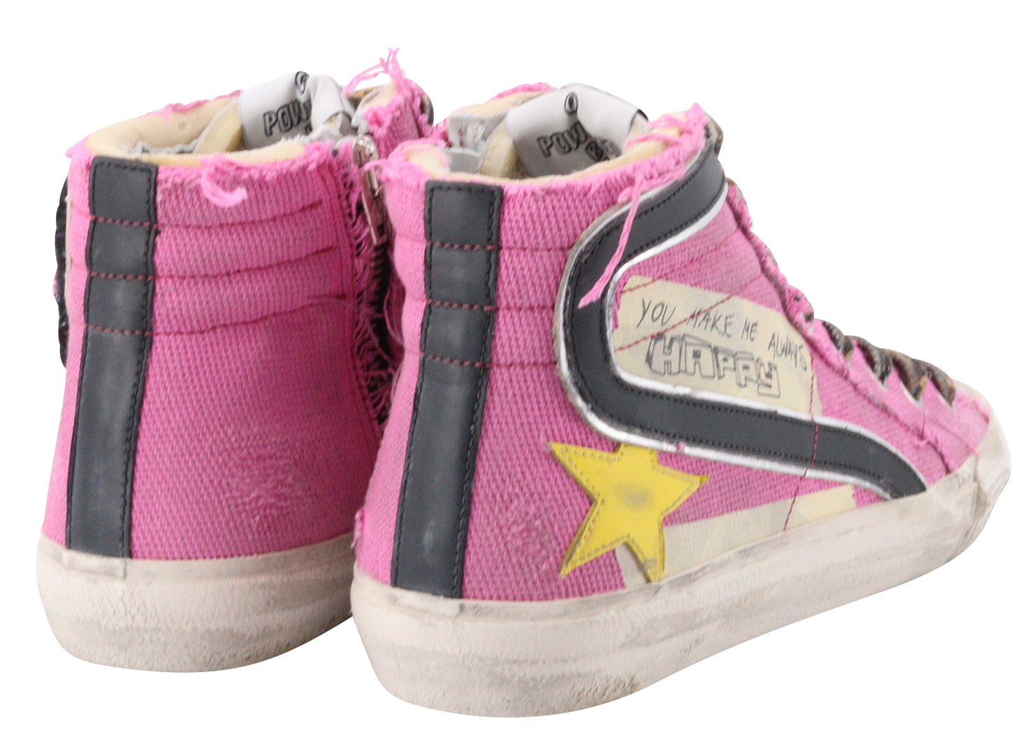 Golden Goose Sneaker Slide Neon Pink/Yellow Leather