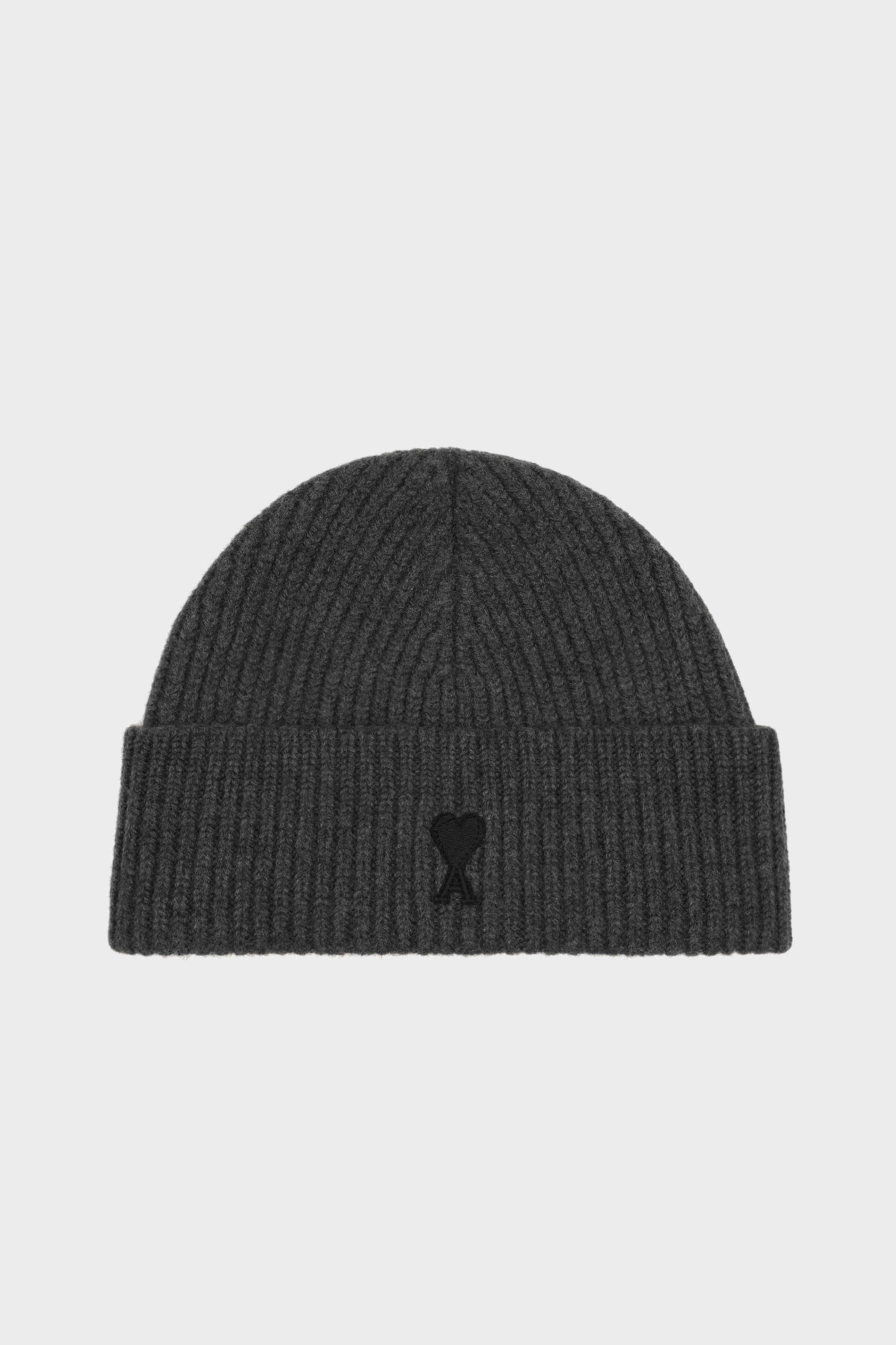AMI PARIS de Coeur Beanie in Heather Dark Grey/Black