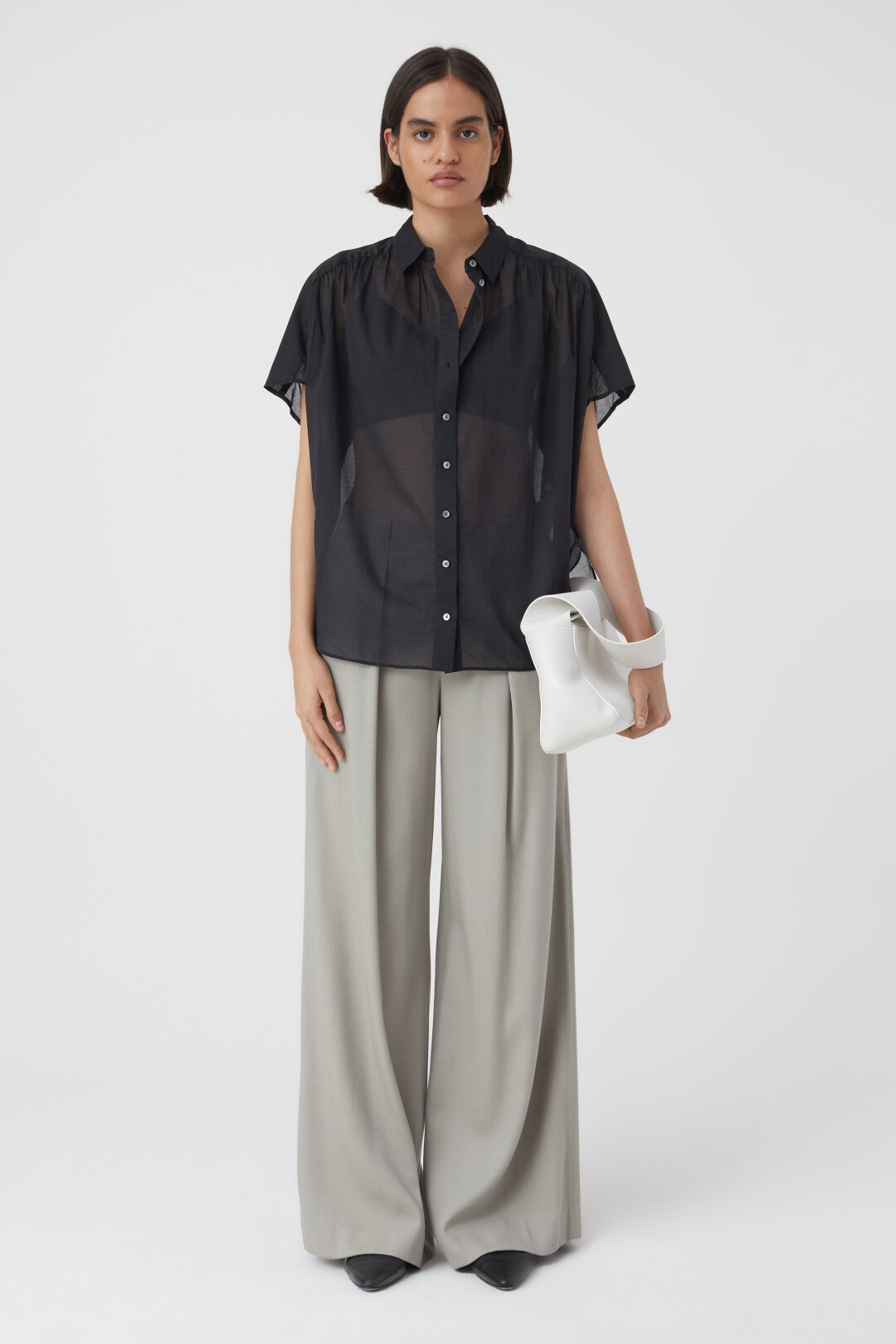 CLOSED Gathered Shirt in Black