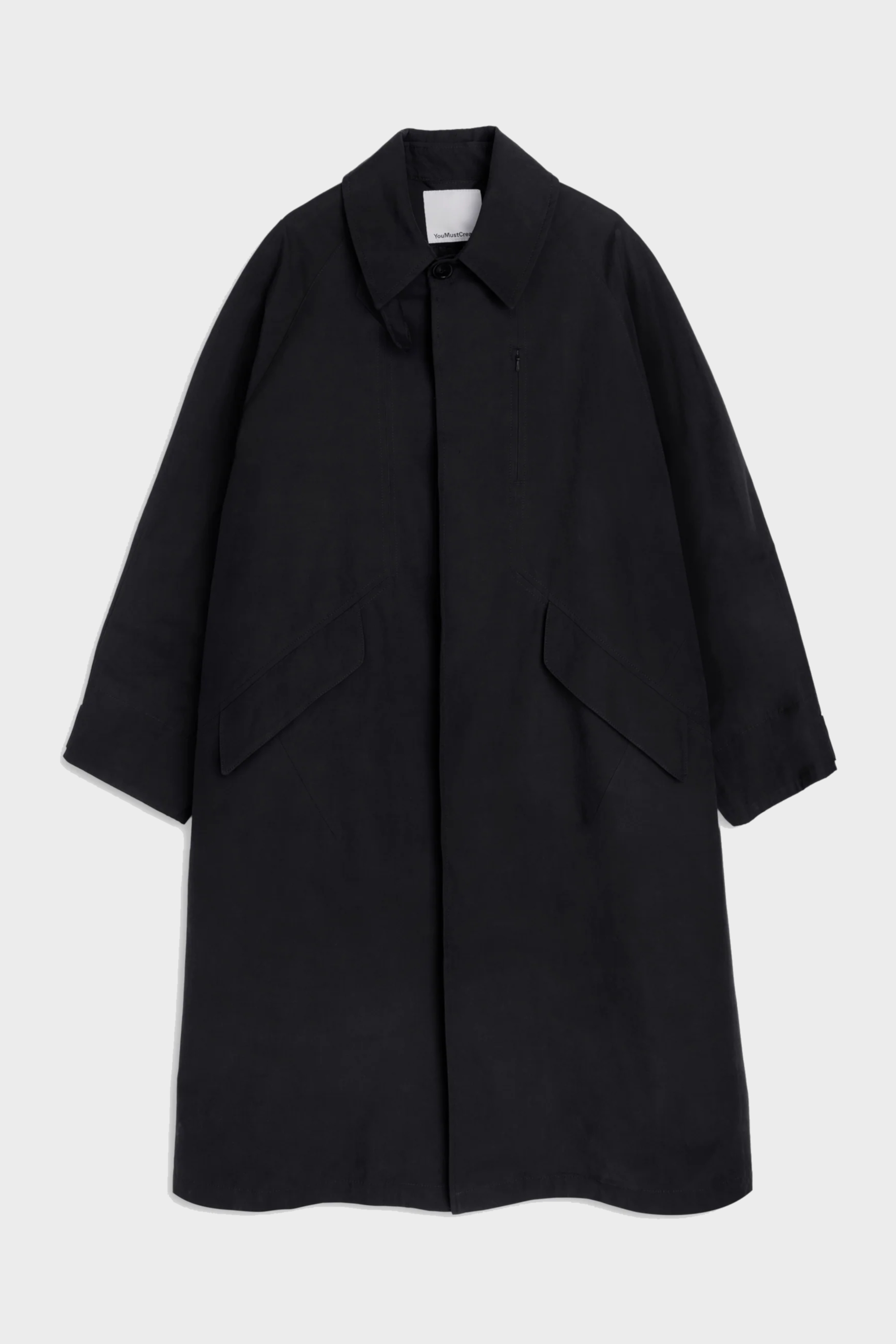 YOU MUST CREATE Tyrell Trench Coat in Black