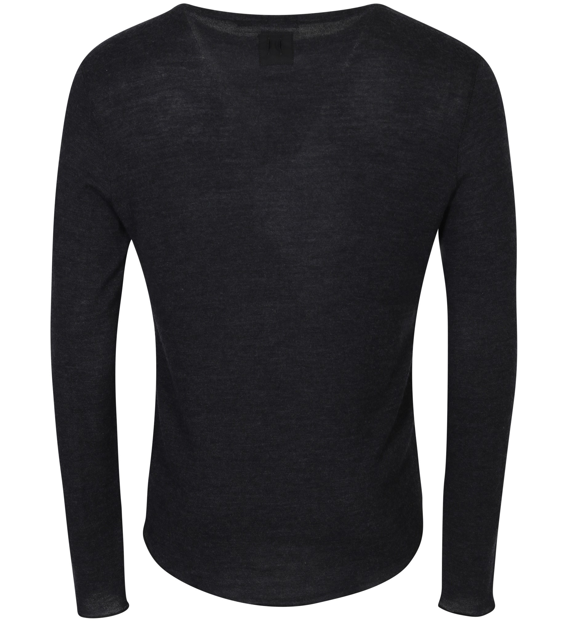 HANNES ROETHER Knit Longsleeve in Dark Grey Melange 2XL