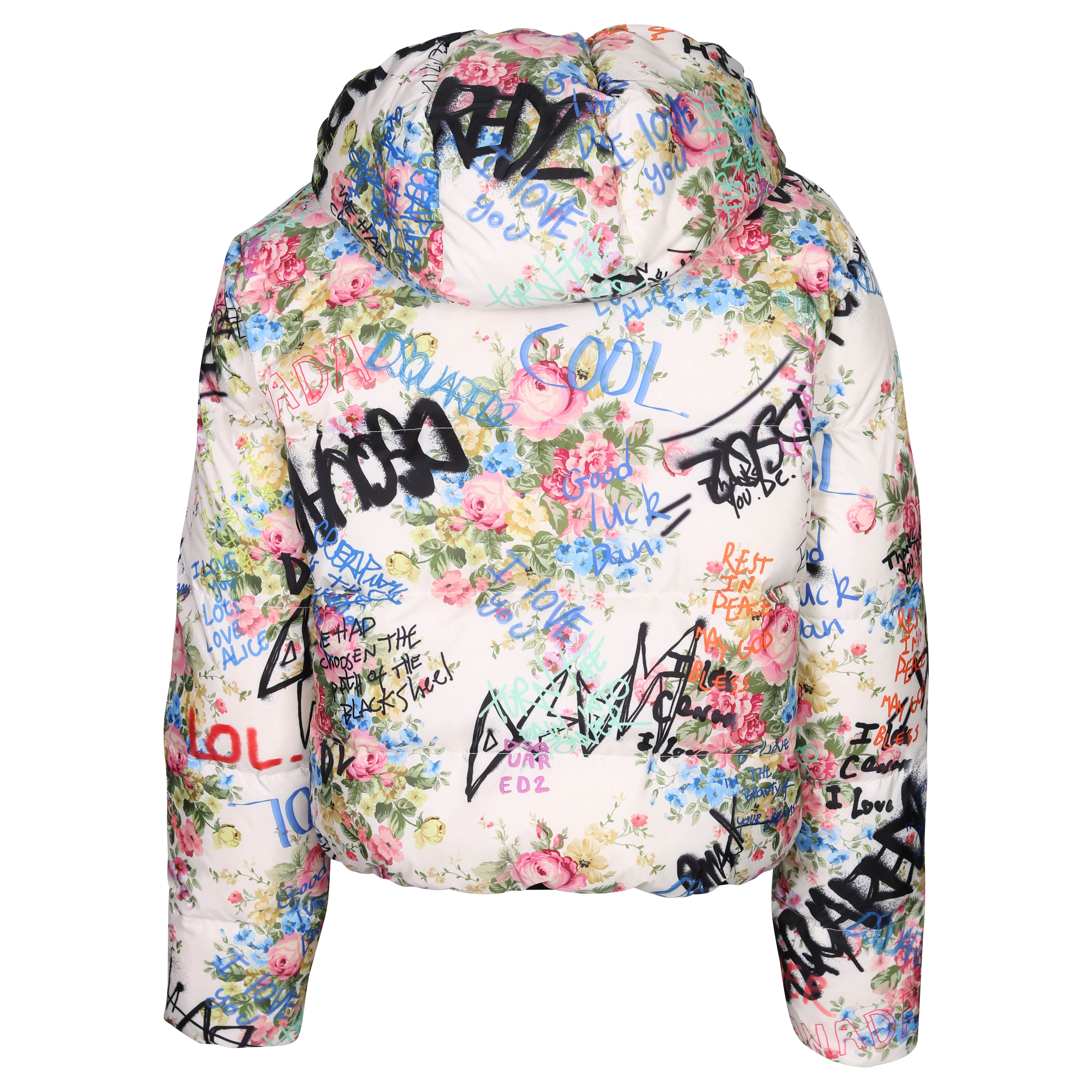 Dsquared Flower Puffer Jacket Multicolour