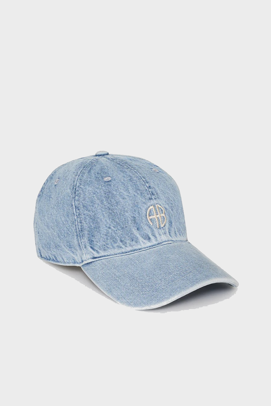 ANINE BING Baseball Cap in Bleached Denim