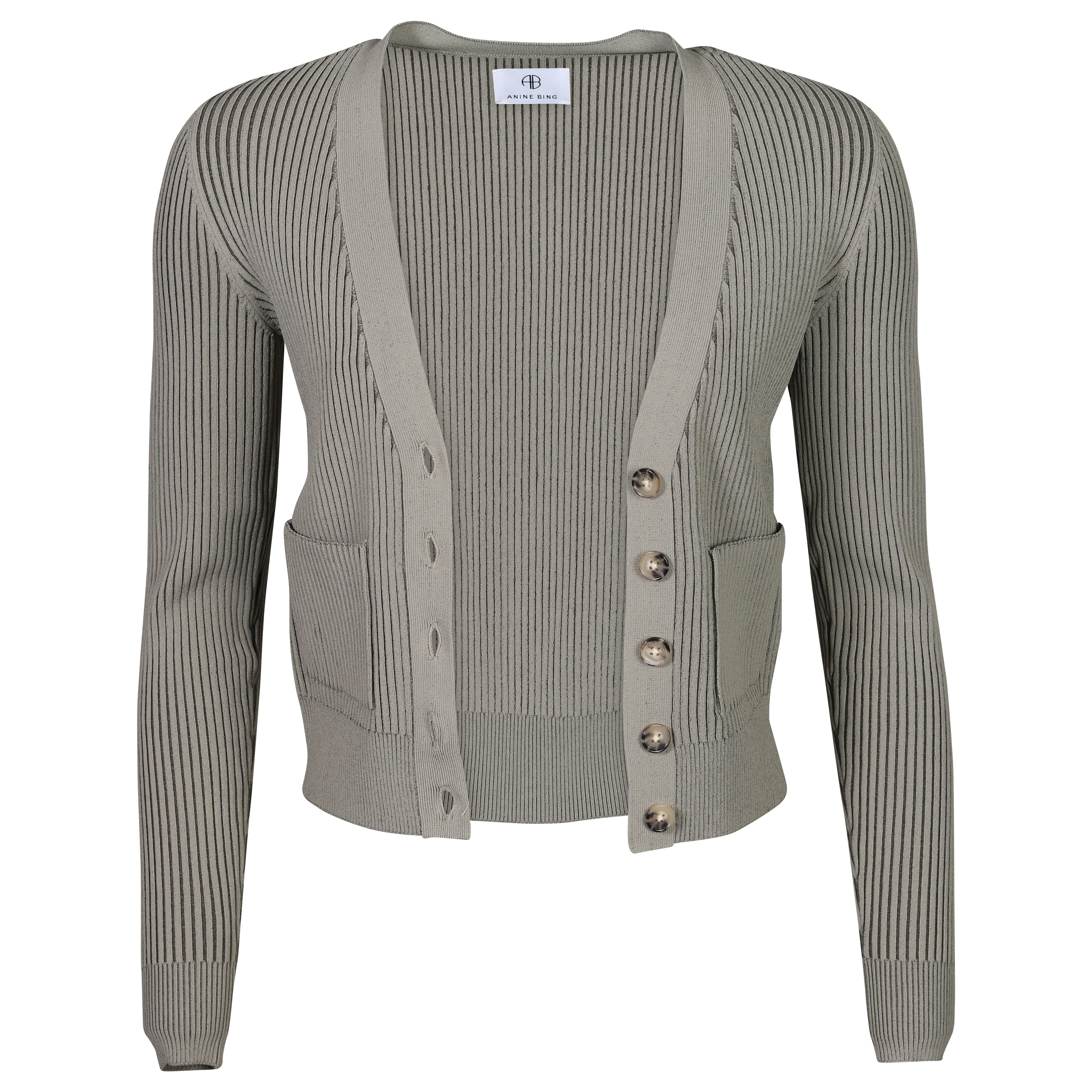 Anine Bing Layla Cardigan Green Khaki and Olive M