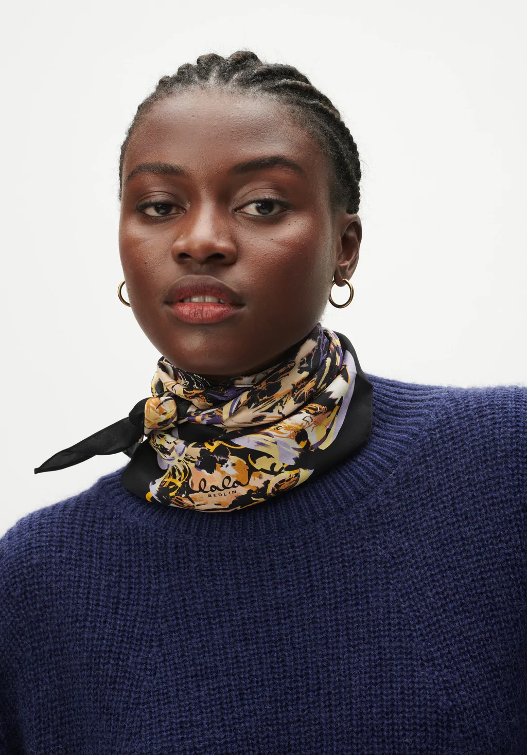 Lala Berlin Triangle Silk Scarf Aina in Leo Python Stripes