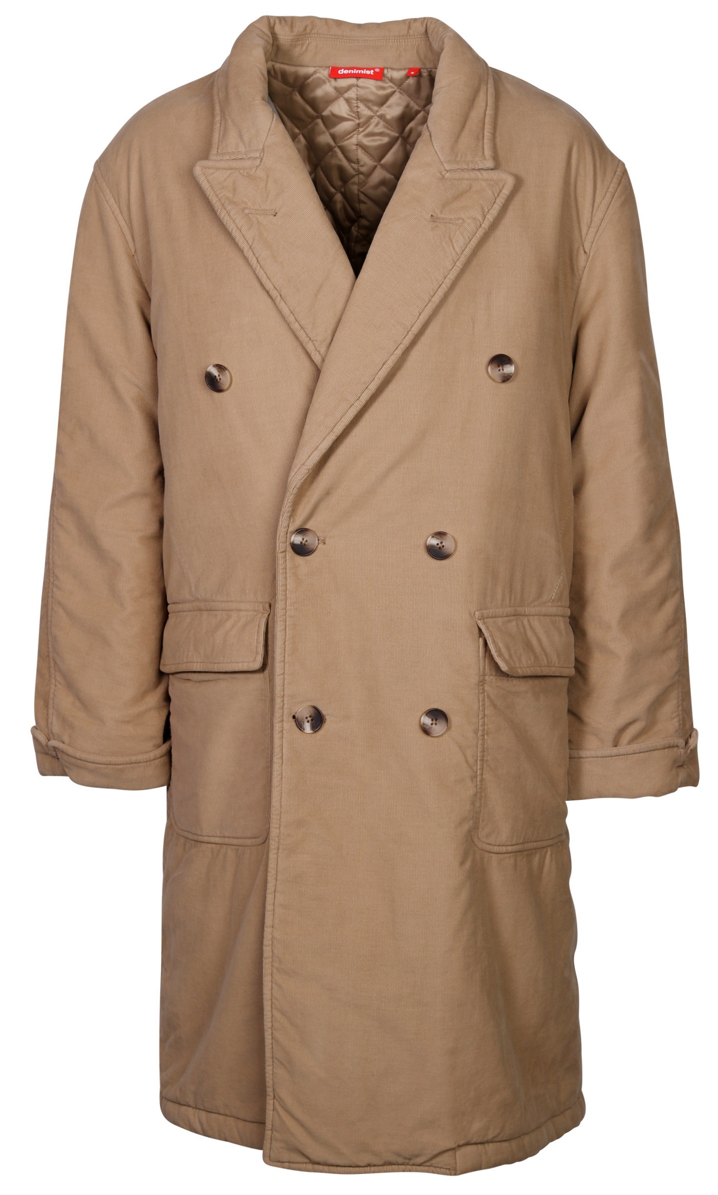 Denimist Peak Lapel Fine Corduroy Beige