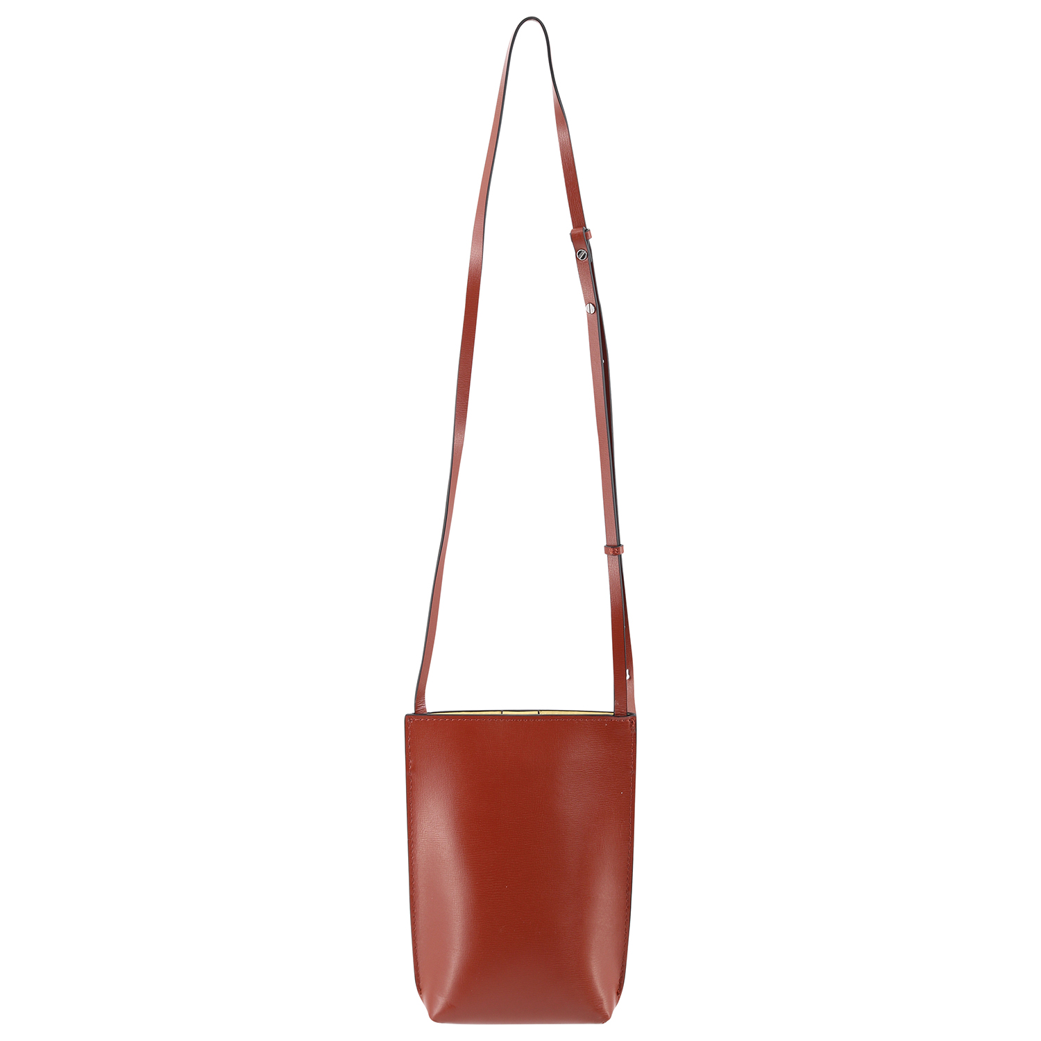 Ganni Recycled Leather Small Crossbody Bag Madder Brown