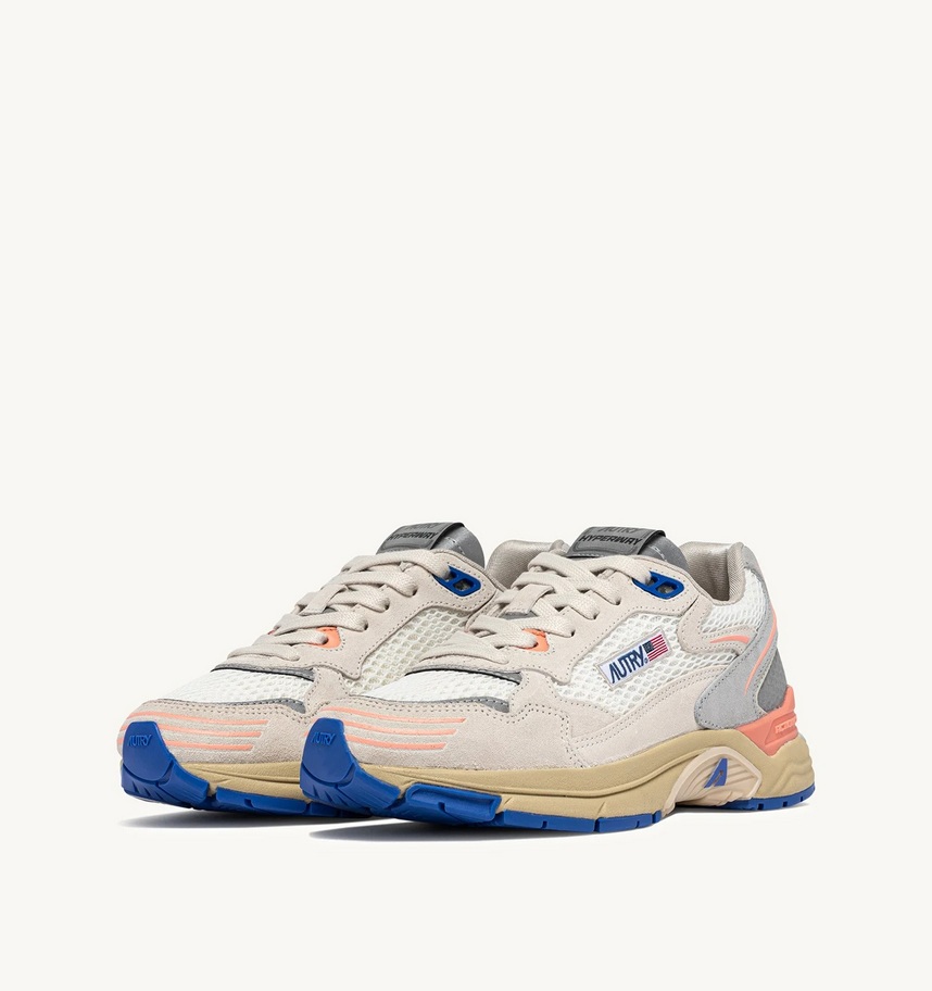 AUTRY ACTION SHOES Hyperway in Suede/Mesh/White/Peach/Pink