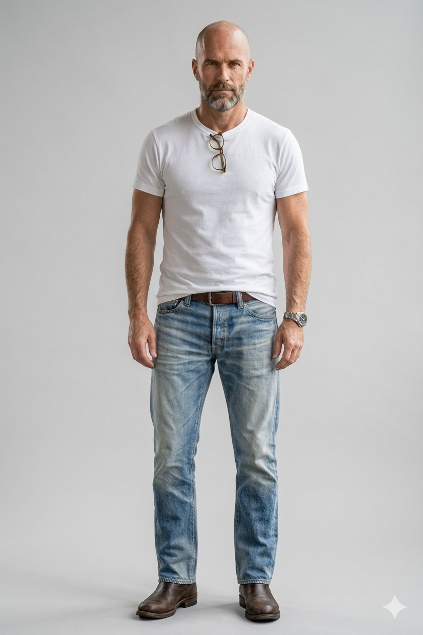 MASTERCRAFT UNION Limited Relaxed Fit Jeans in Mid Blue Vintage